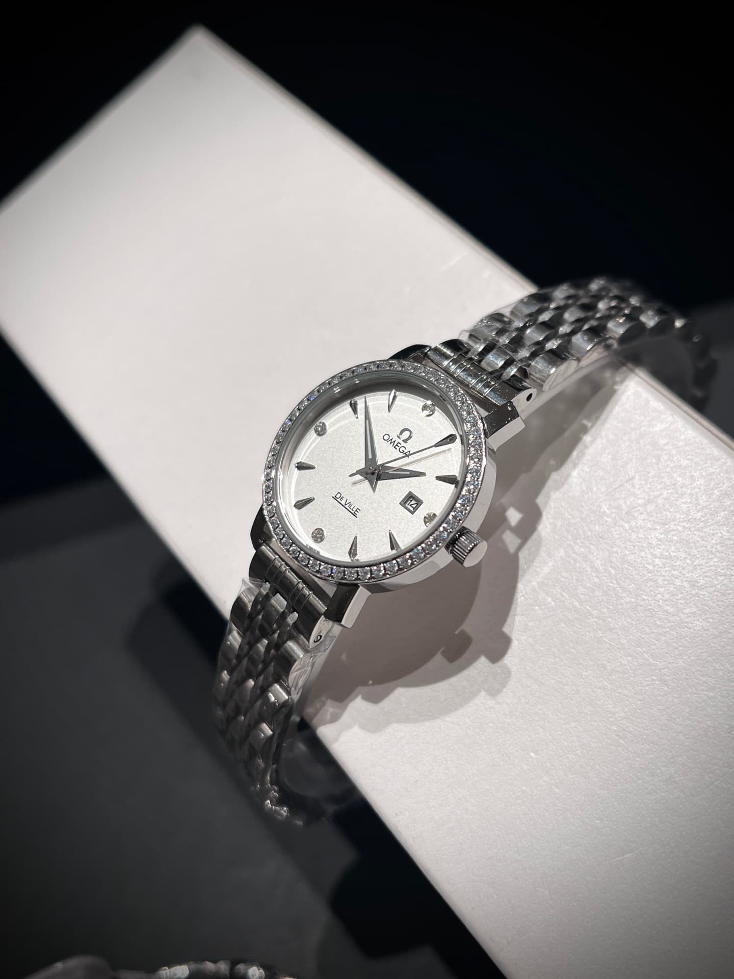 Omega White Watch