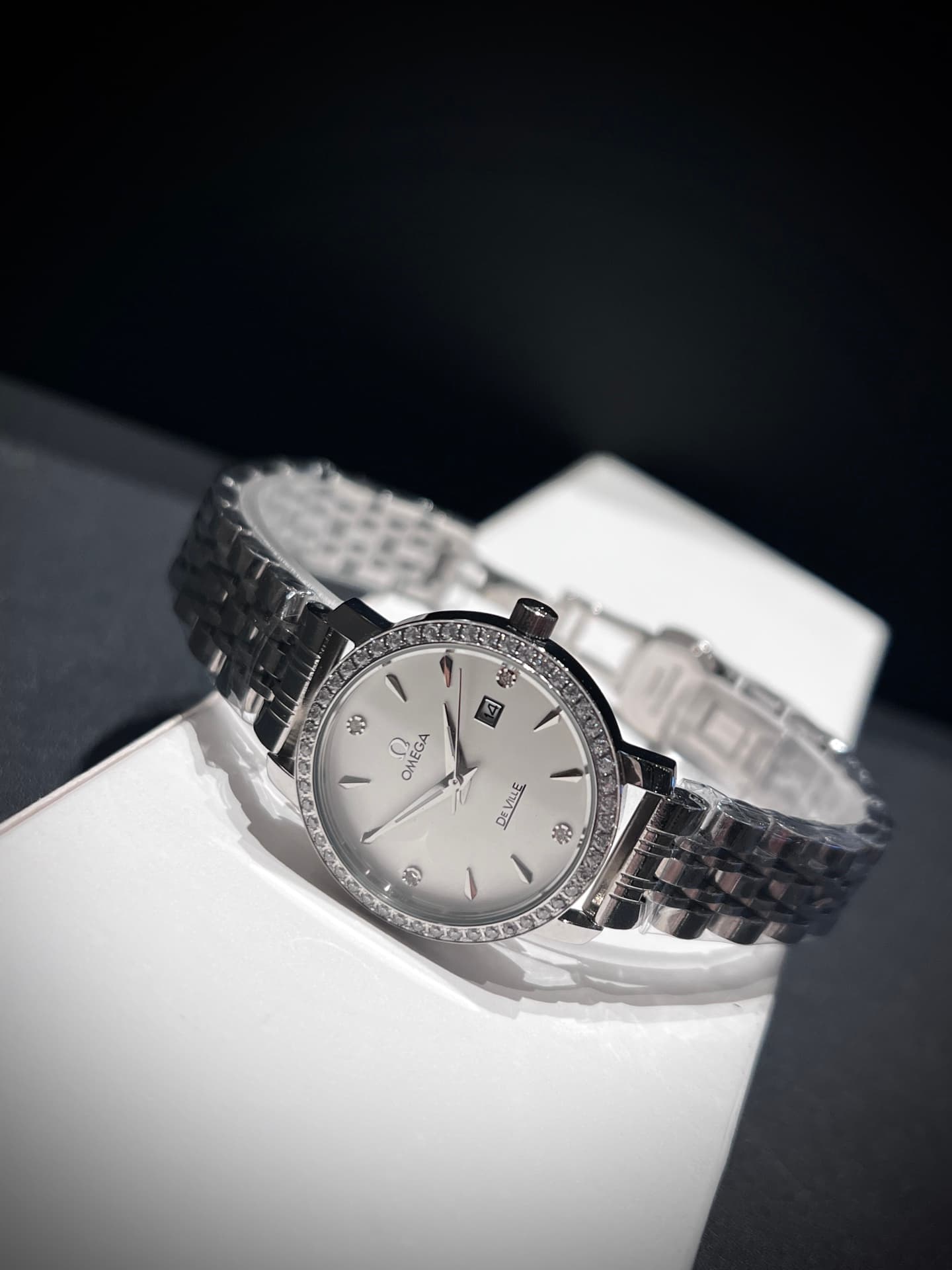 Omega White Watch