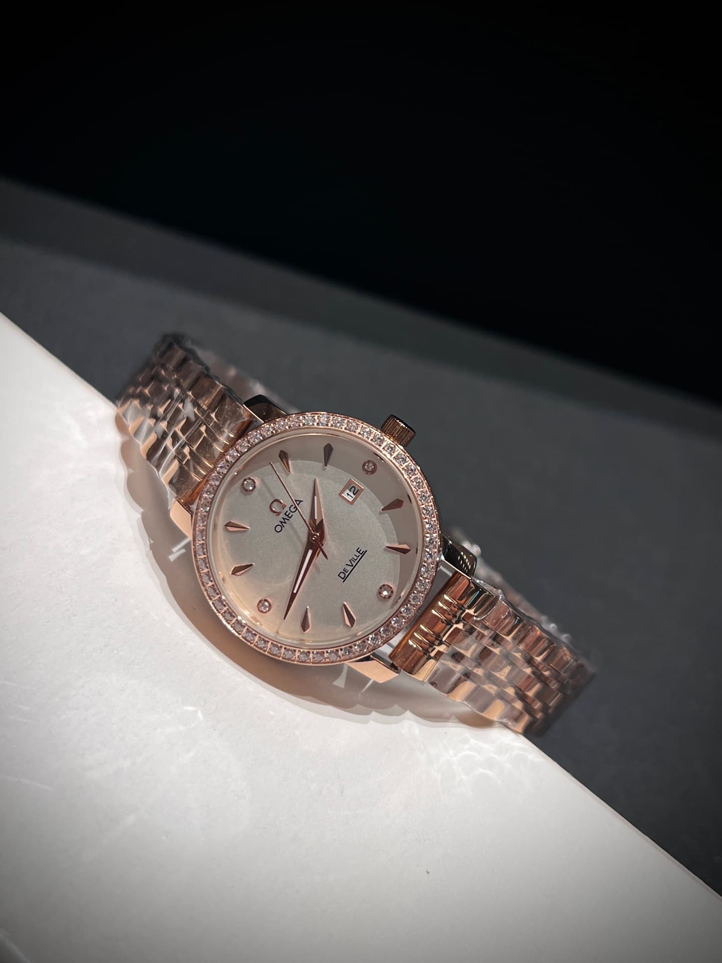 Omega White Watch