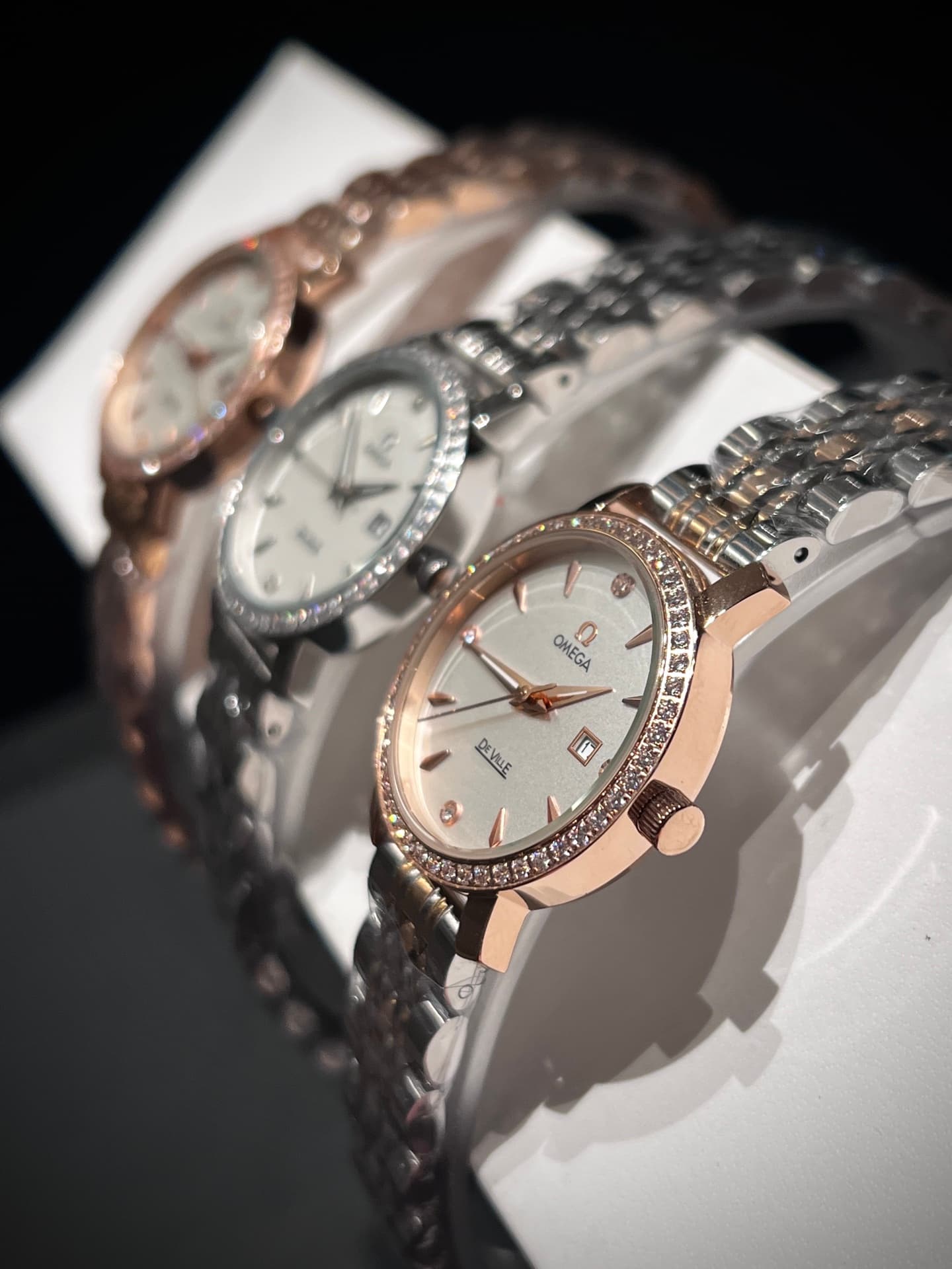Omega White Watch