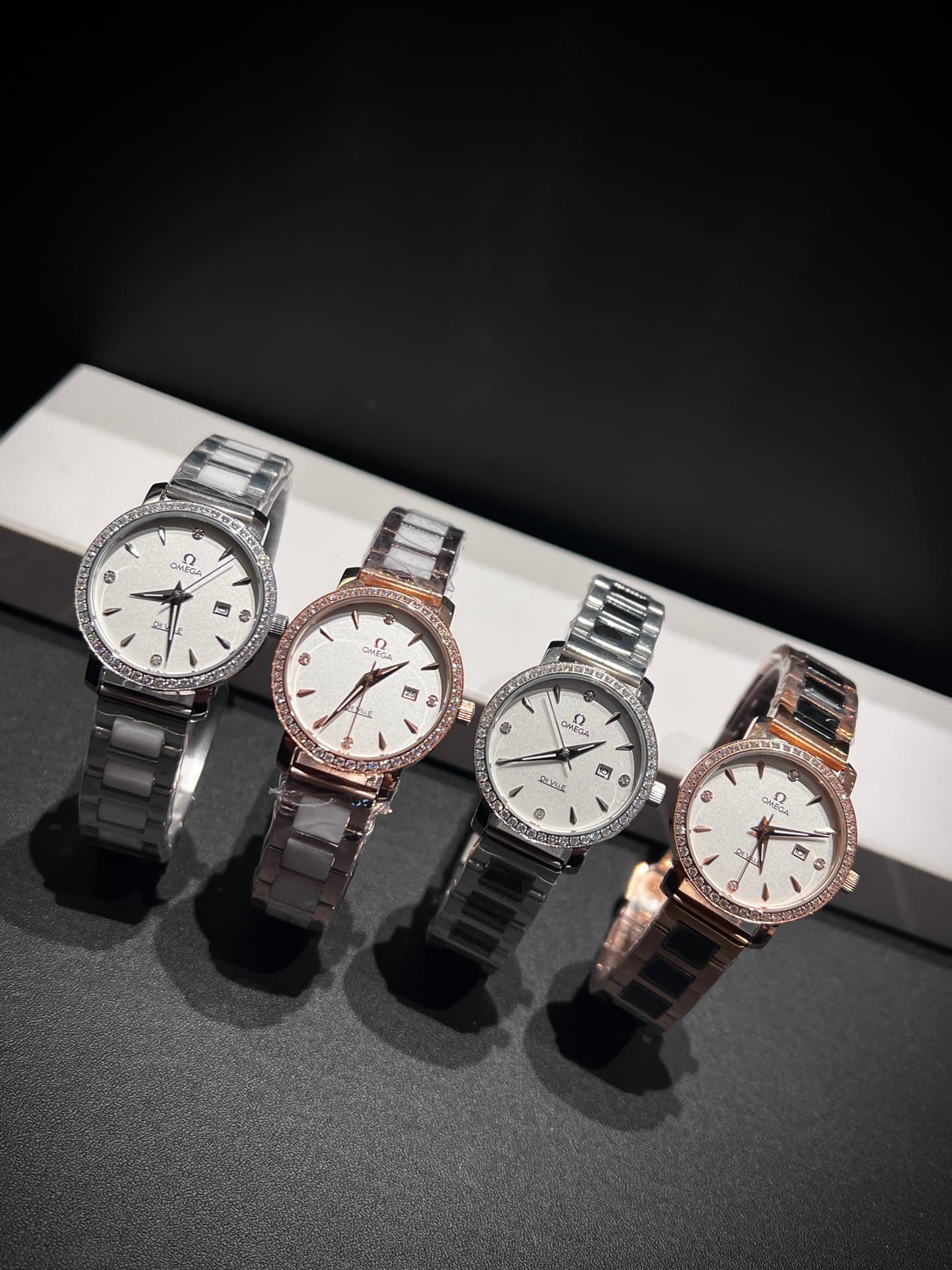 Omega White Watch