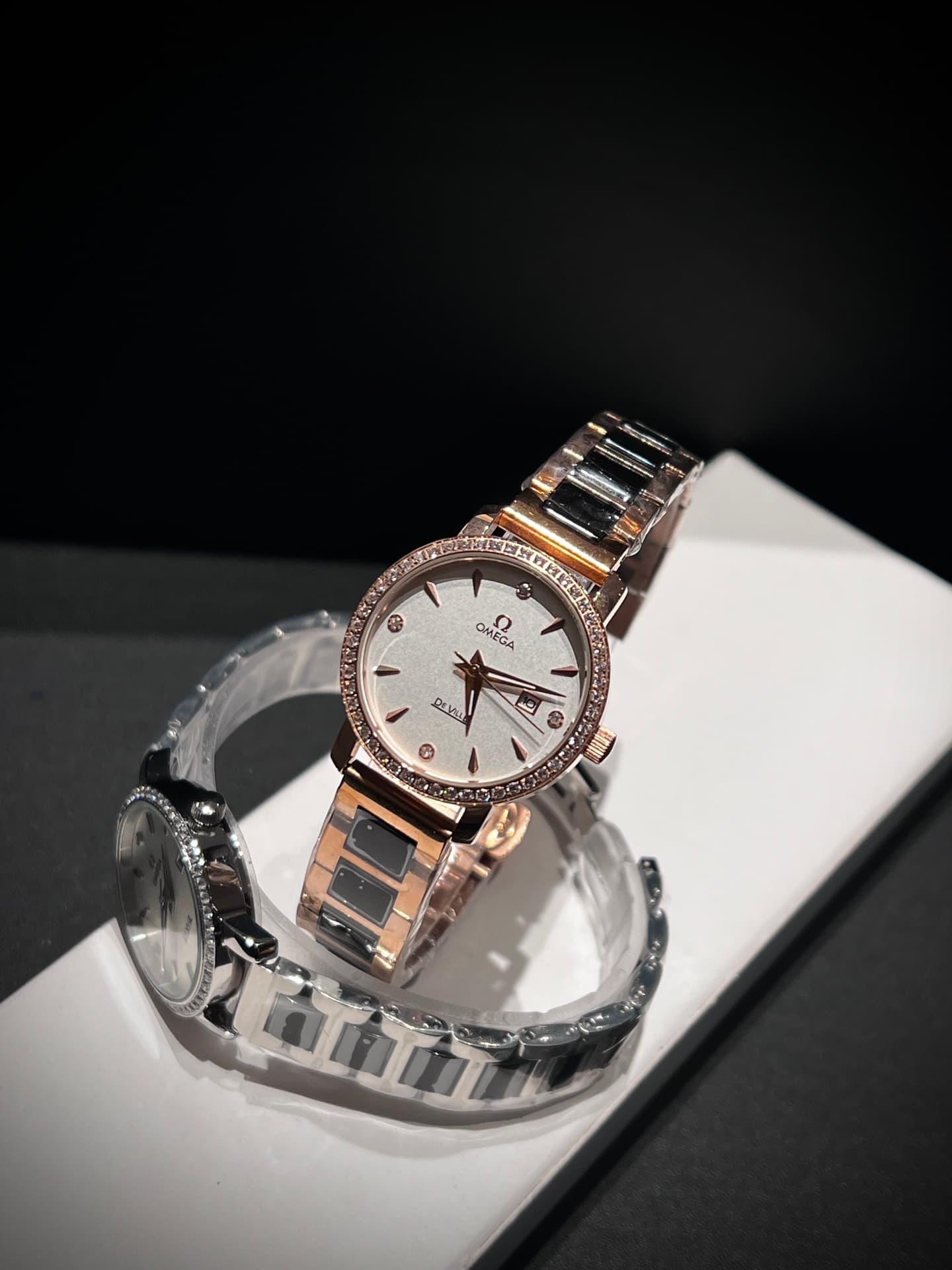Omega White Watch
