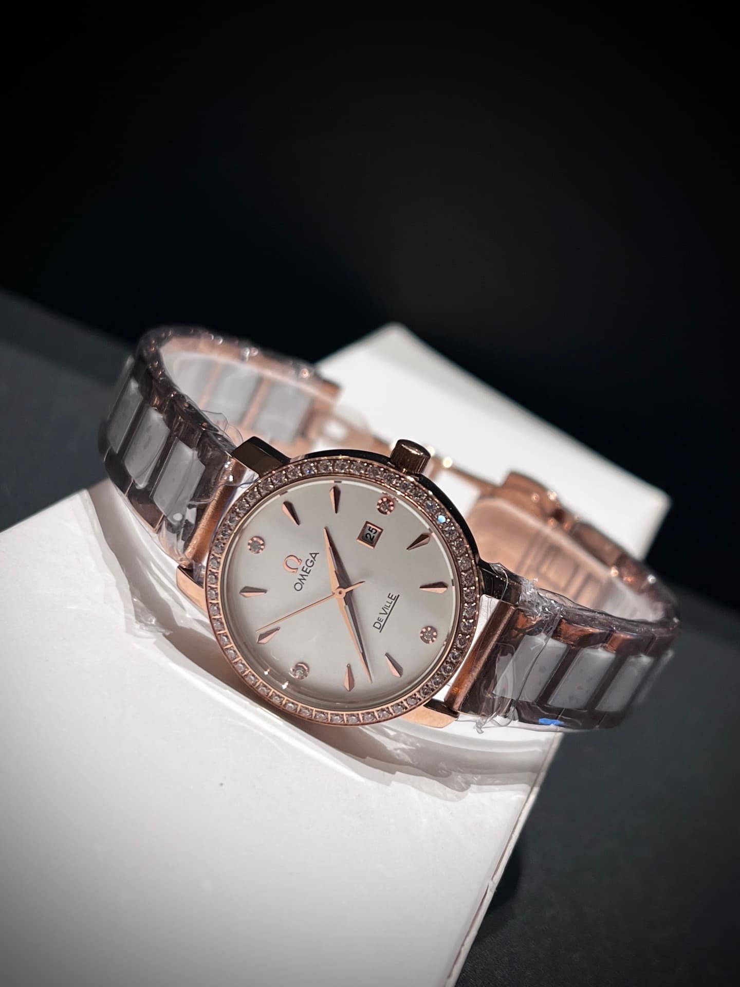 Omega White Watch