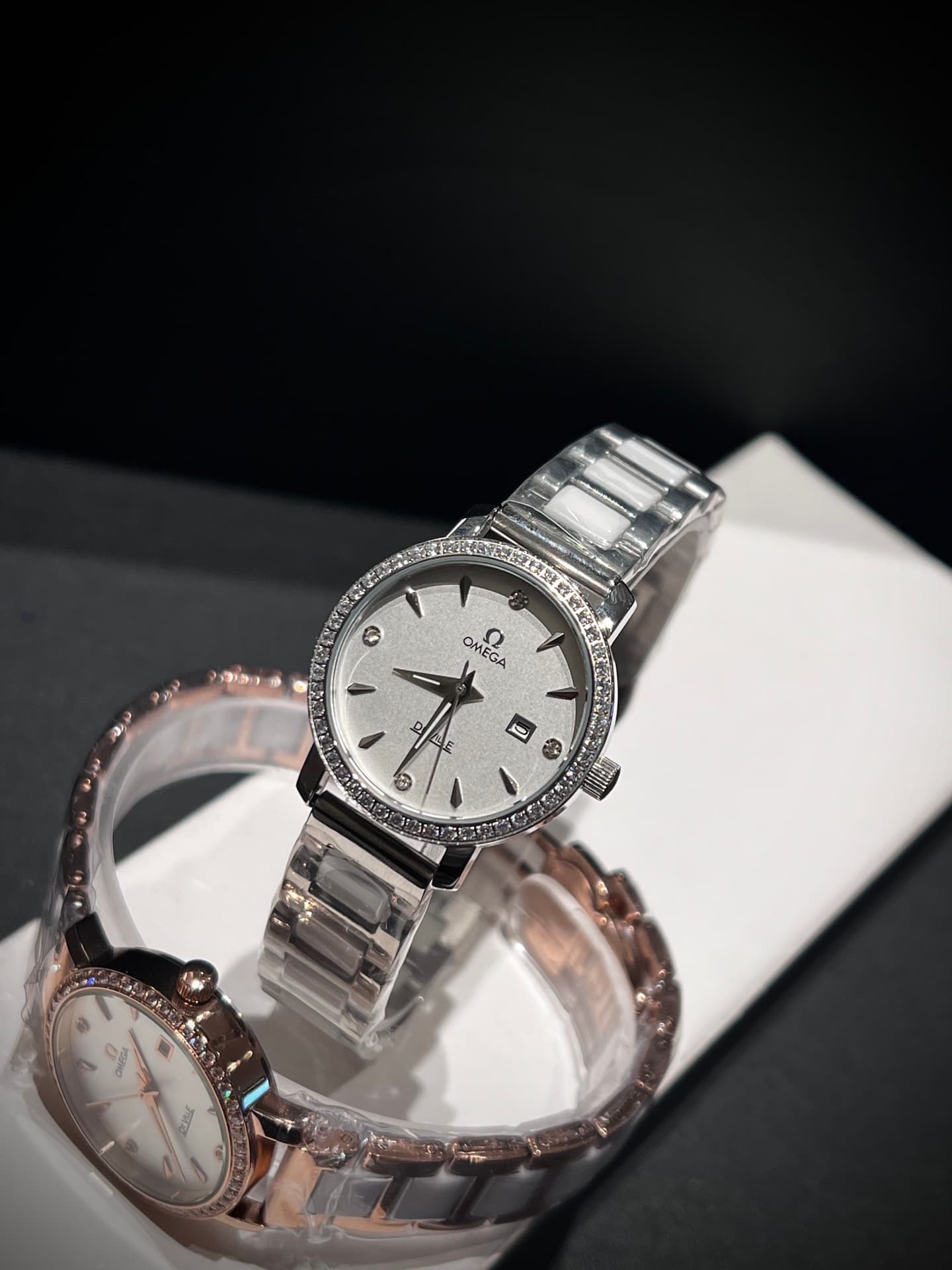 Omega White Watch