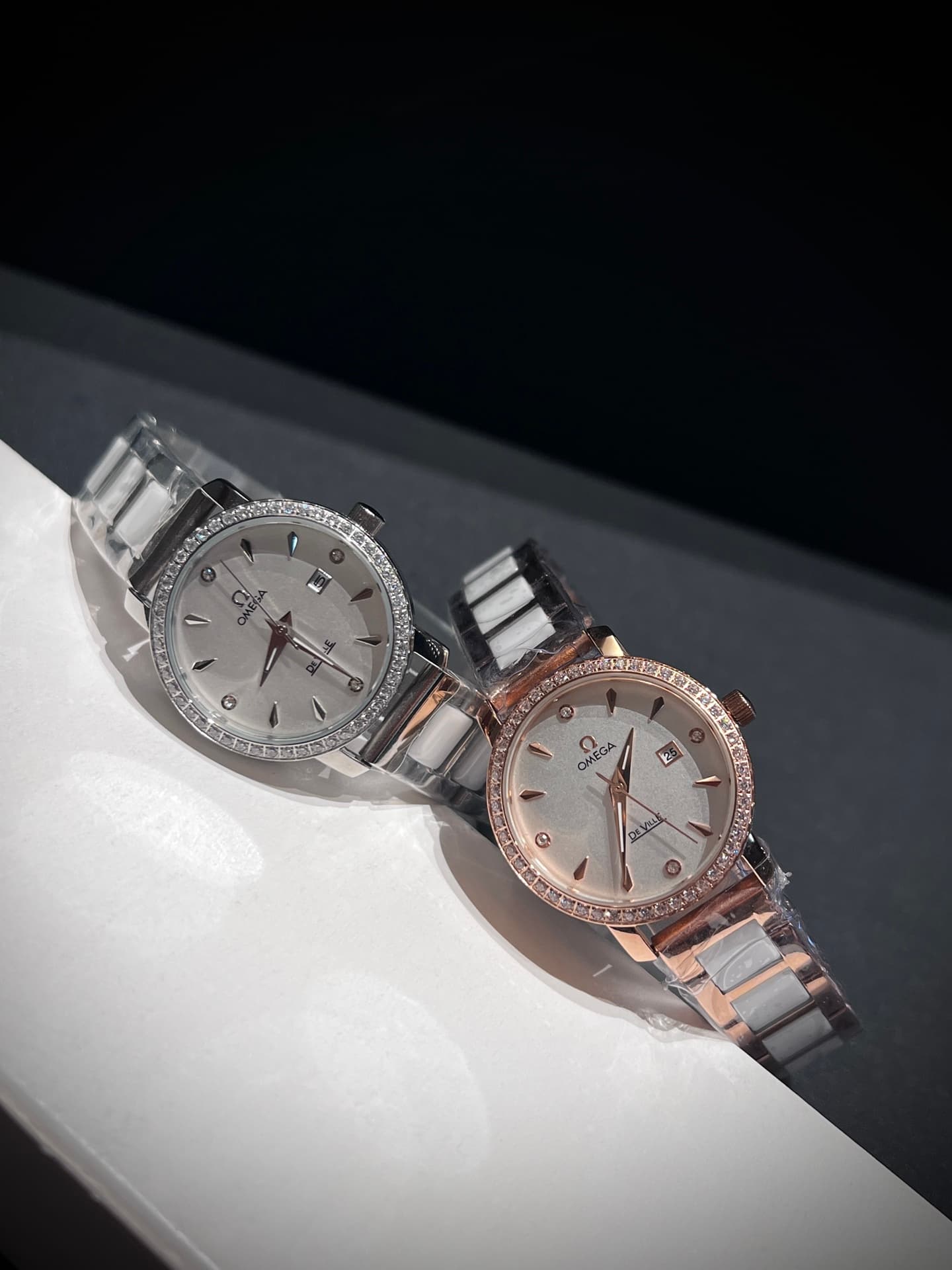 Omega White Watch