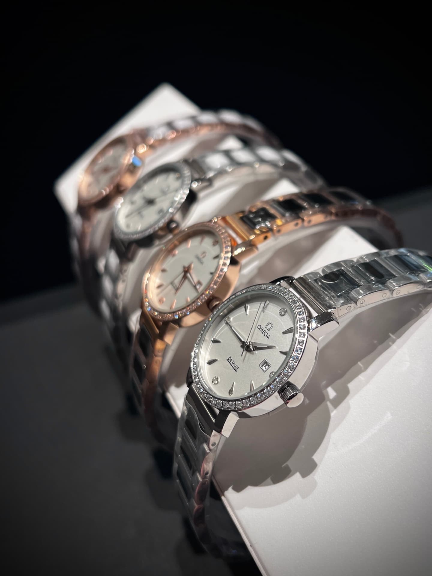 Omega White Watch