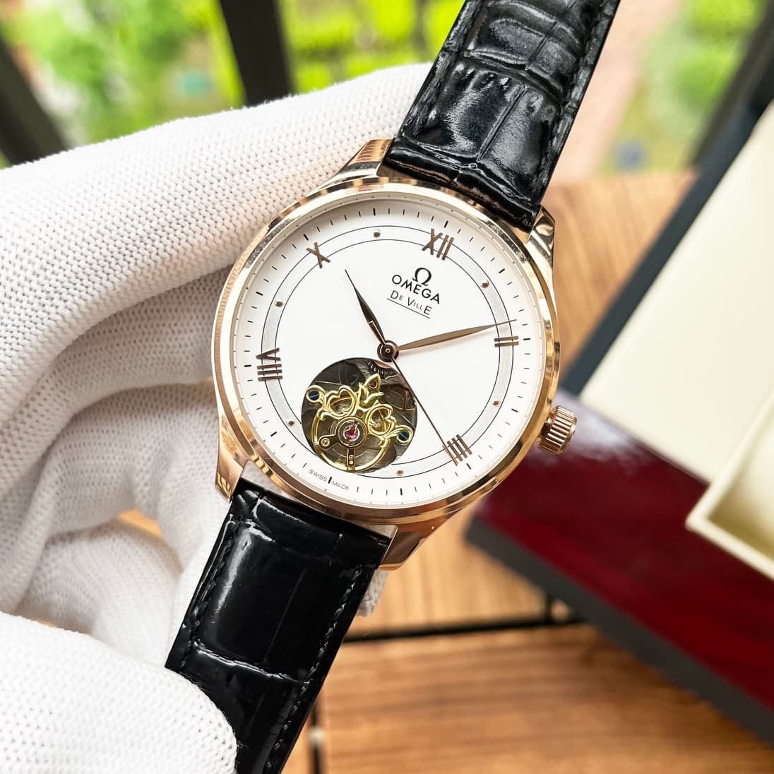 Omega White Watch