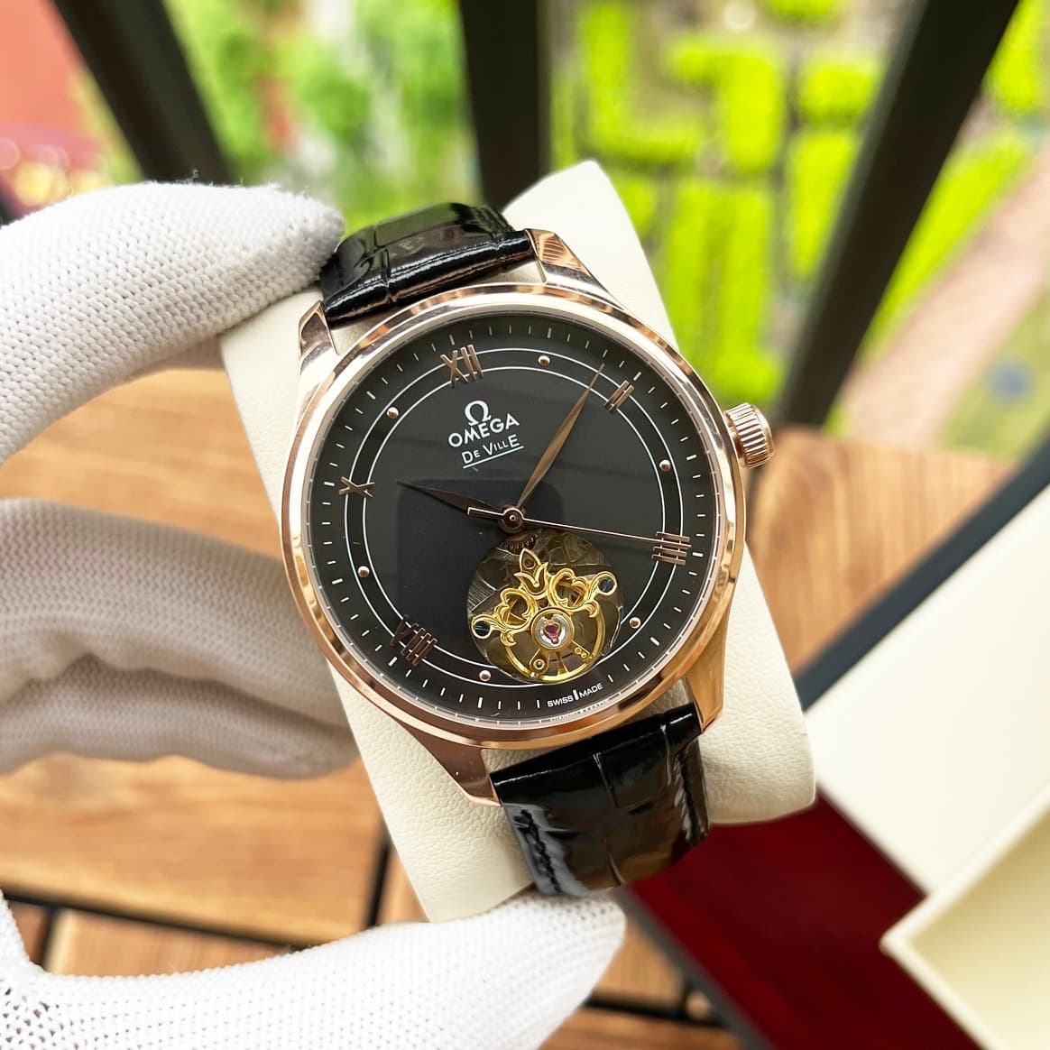 Omega White Watch