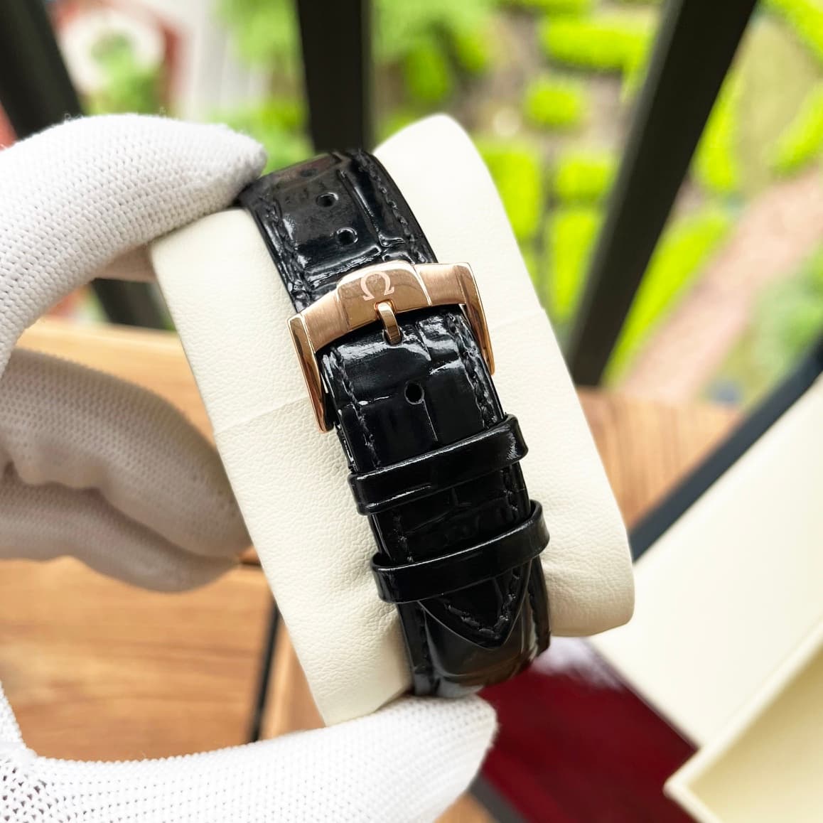 Omega White Watch