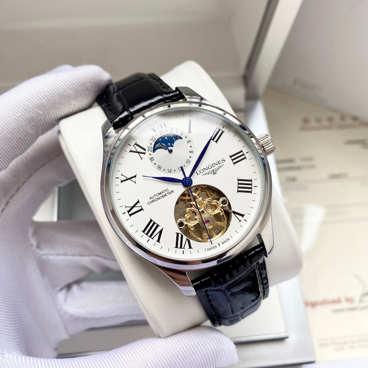 Longines White Watch