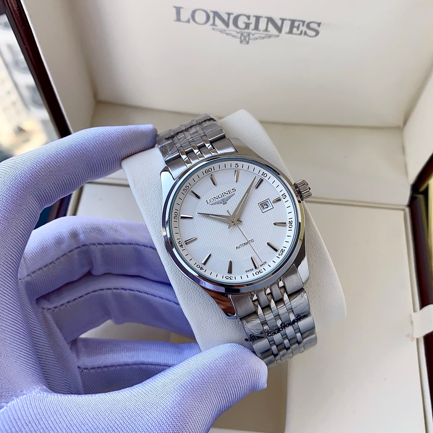 Longines White Watch