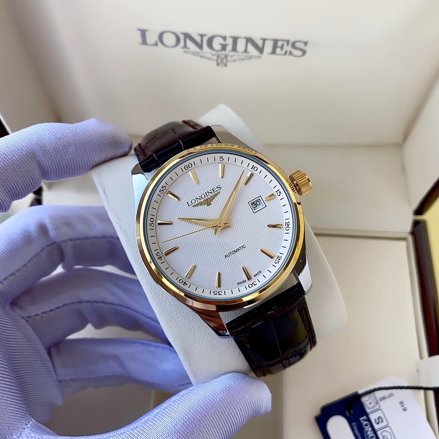 Longines White Watch