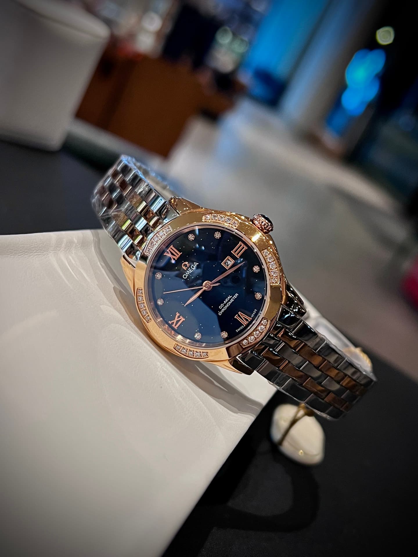 Omega White Watch