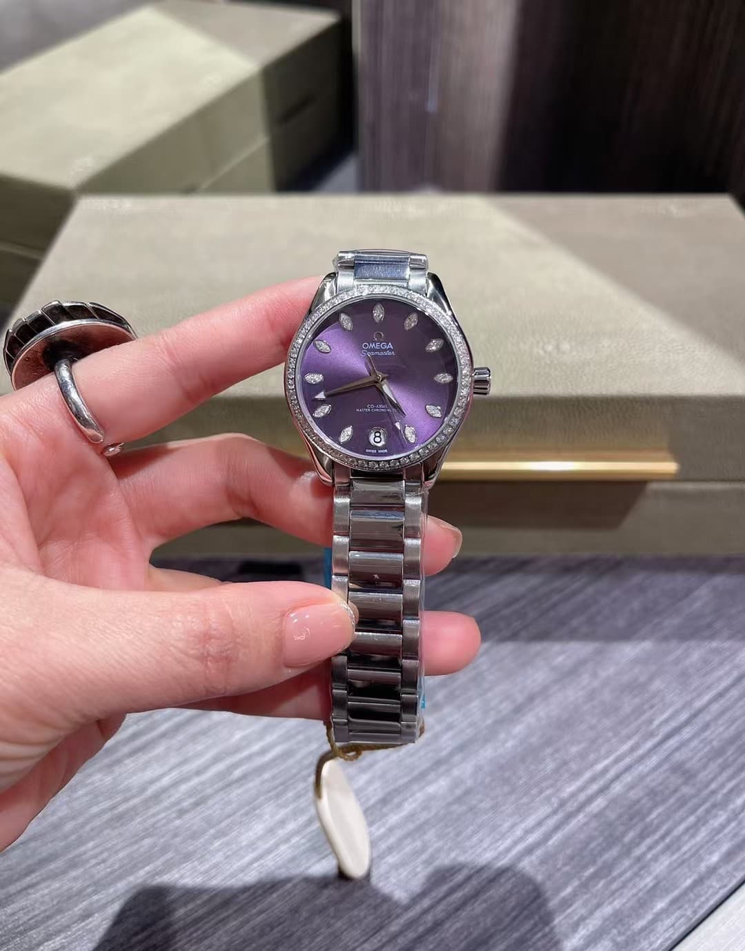Omega White Watch