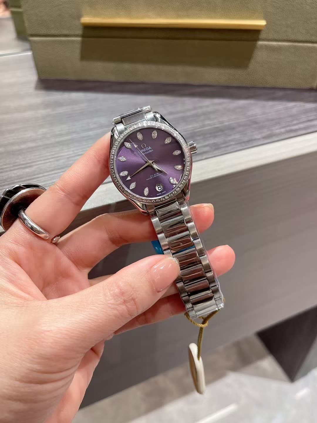 Omega White Watch