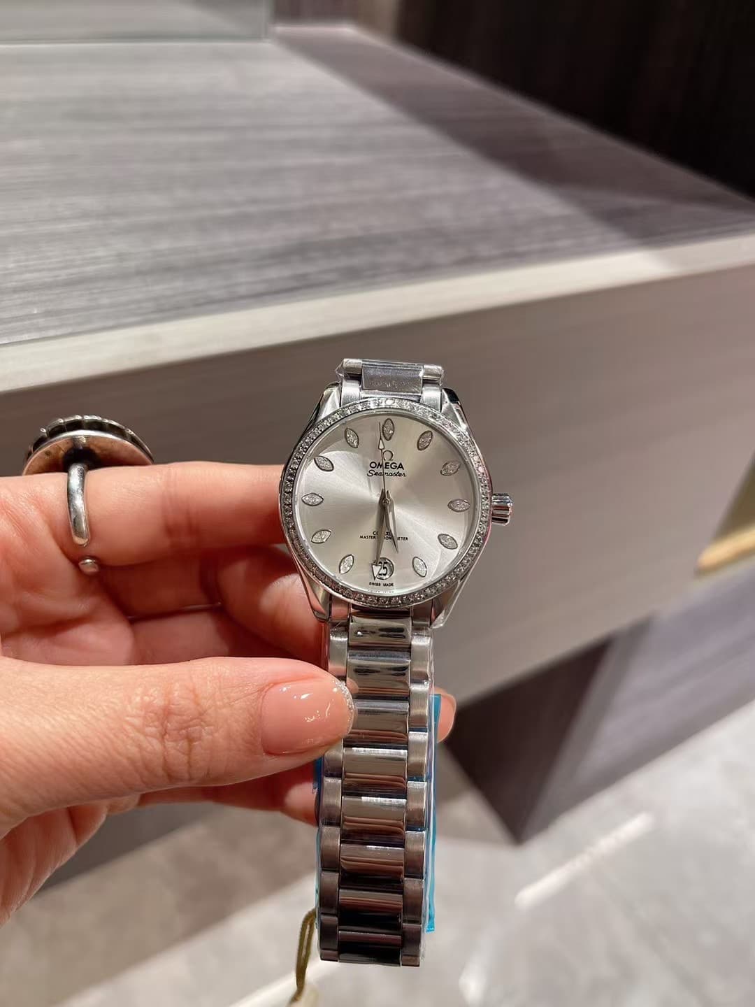 Omega White Watch