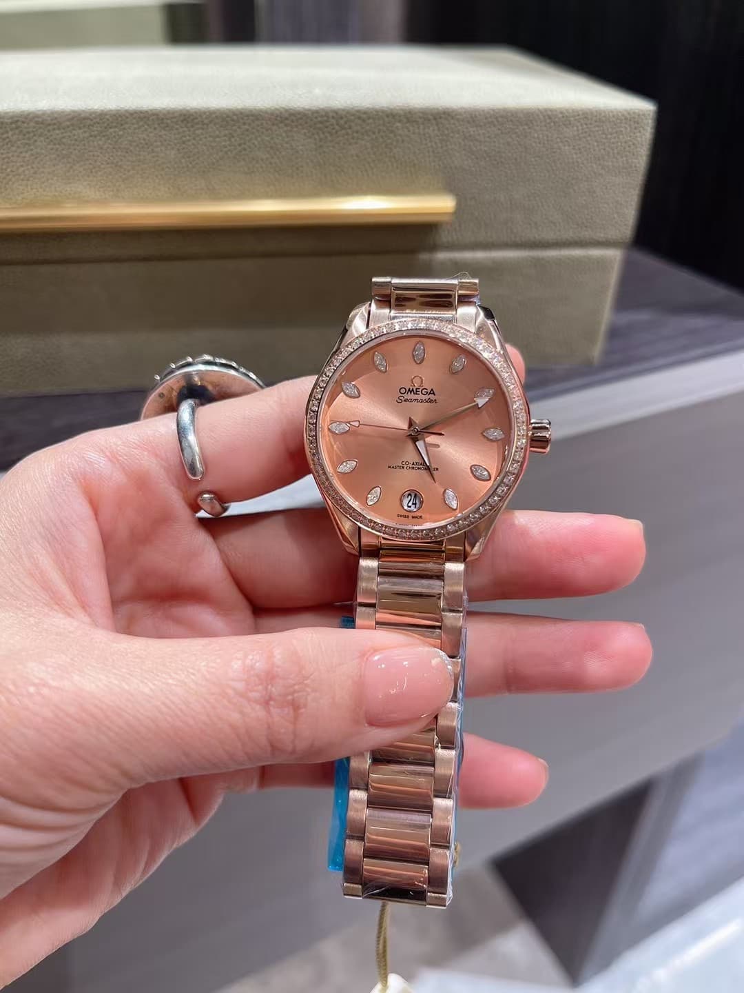 Omega White Watch