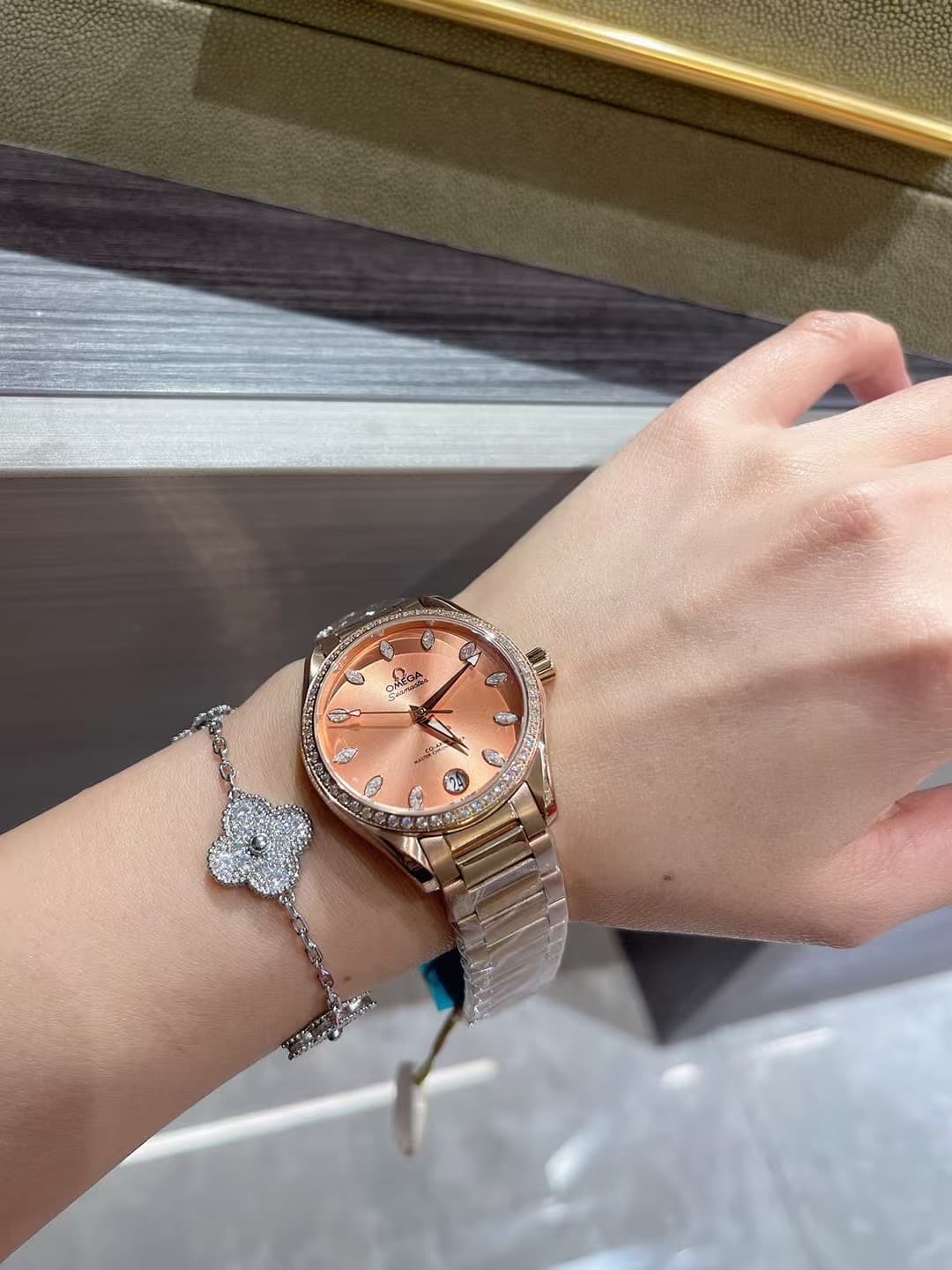 Omega White Watch