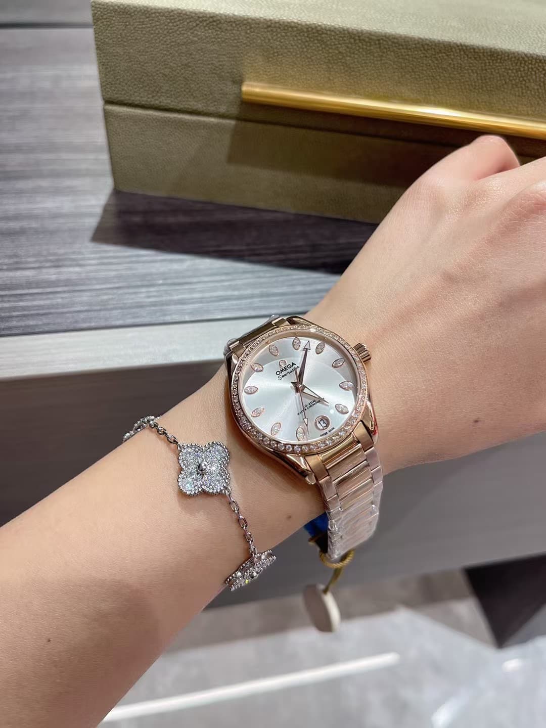 Omega White Watch