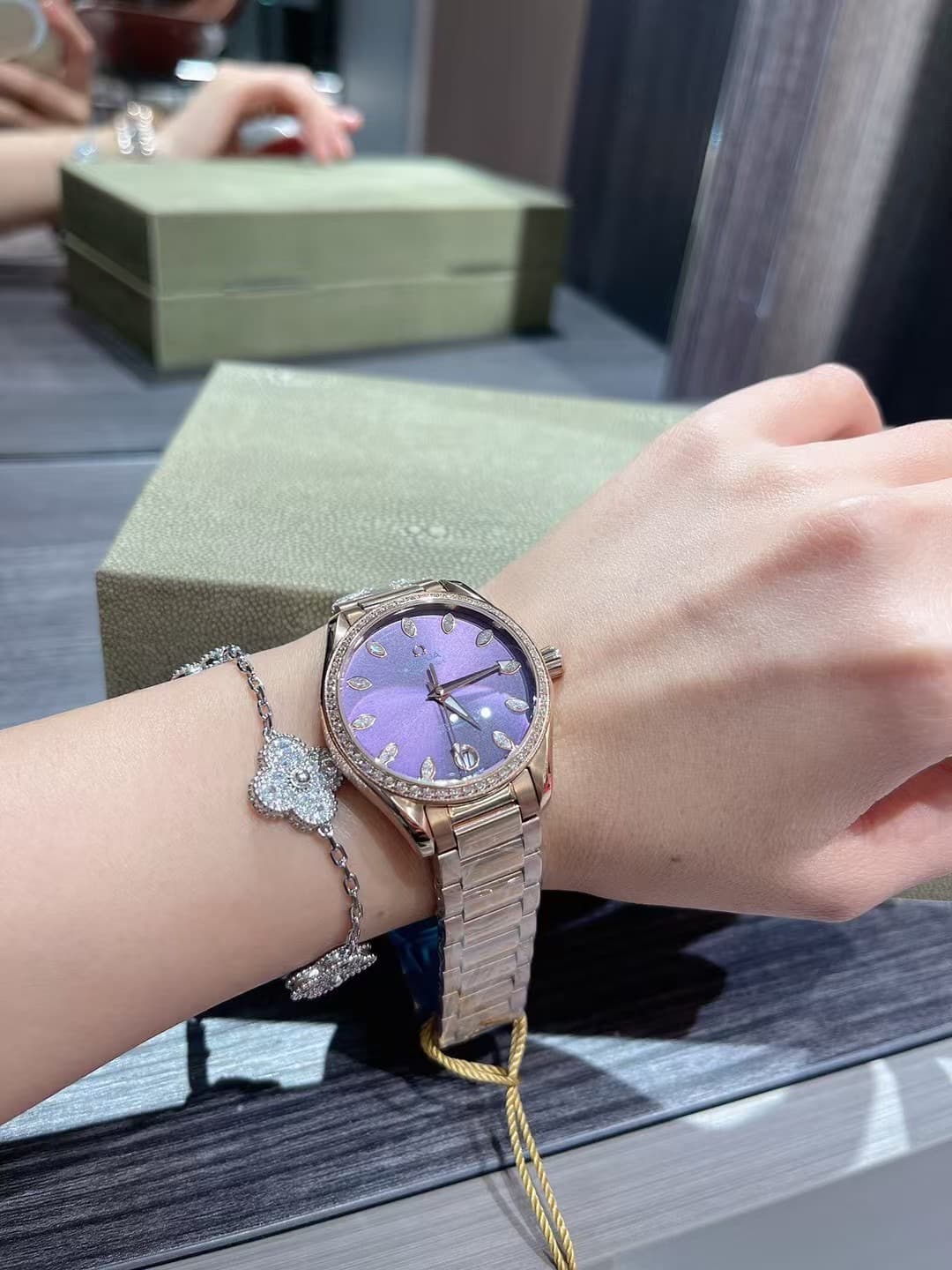 Omega White Watch