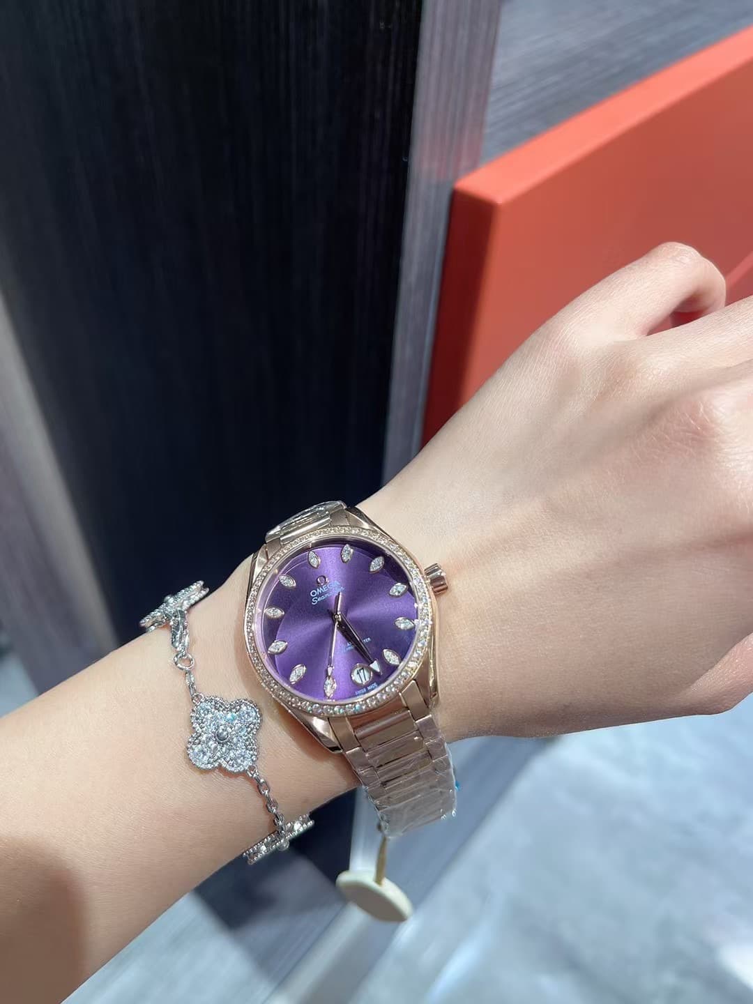 Omega White Watch