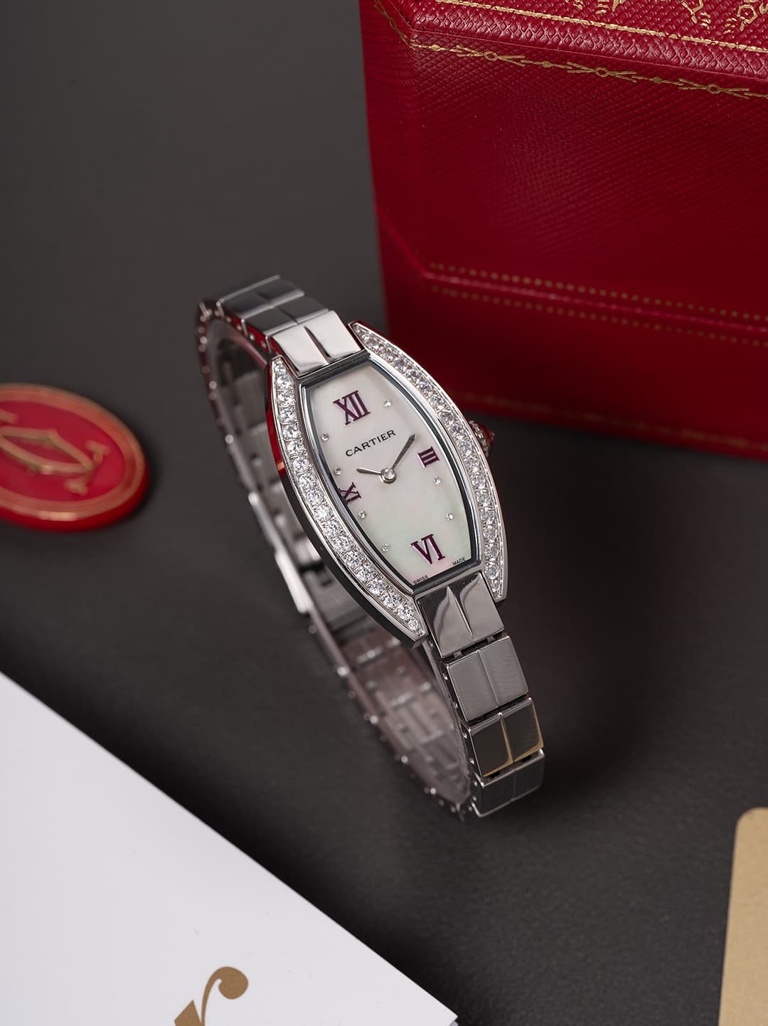 Cartier White Mini Watch