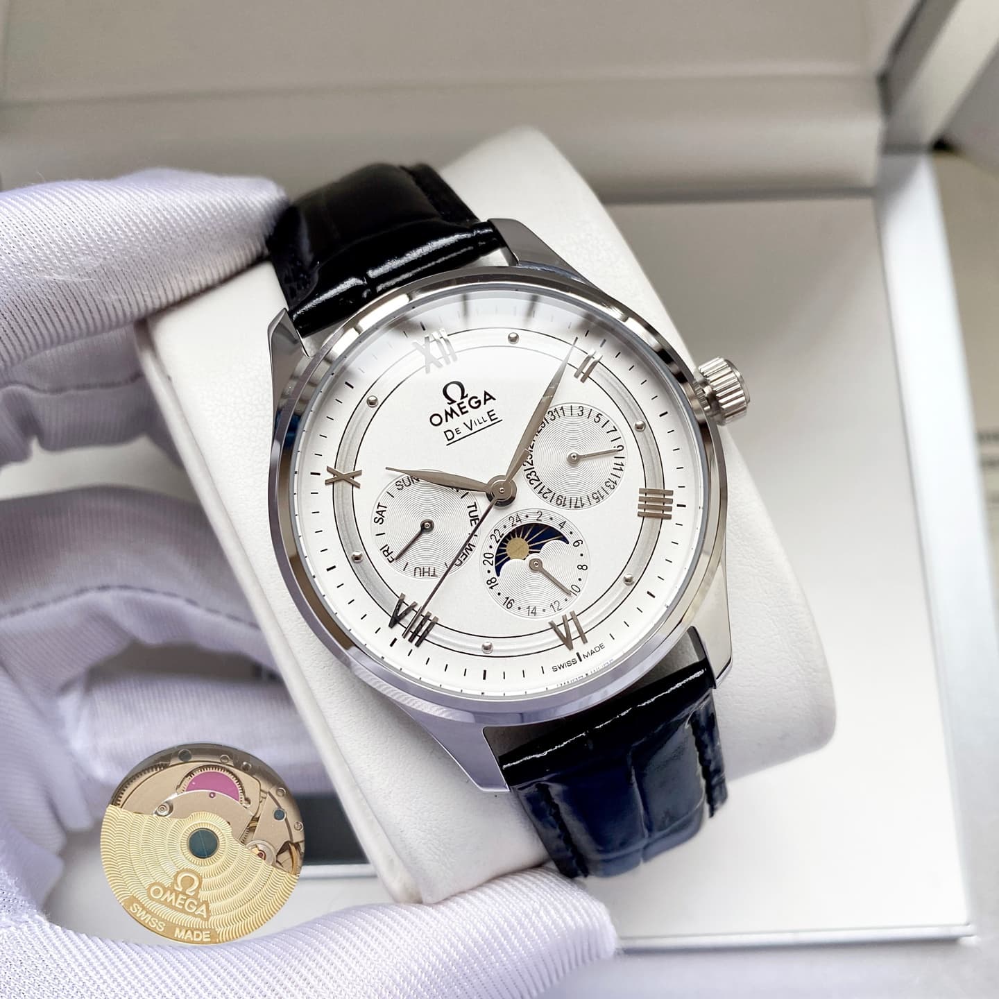 Omega White Watch