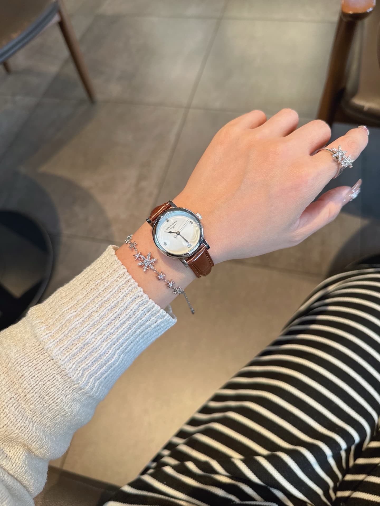 Longines White Watch