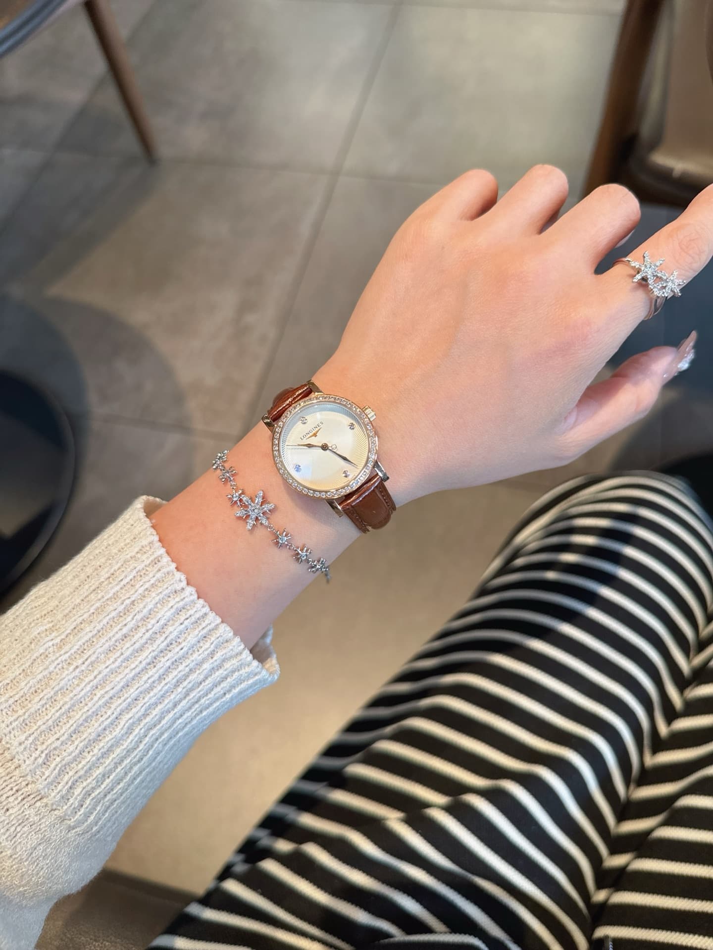 Longines White Watch
