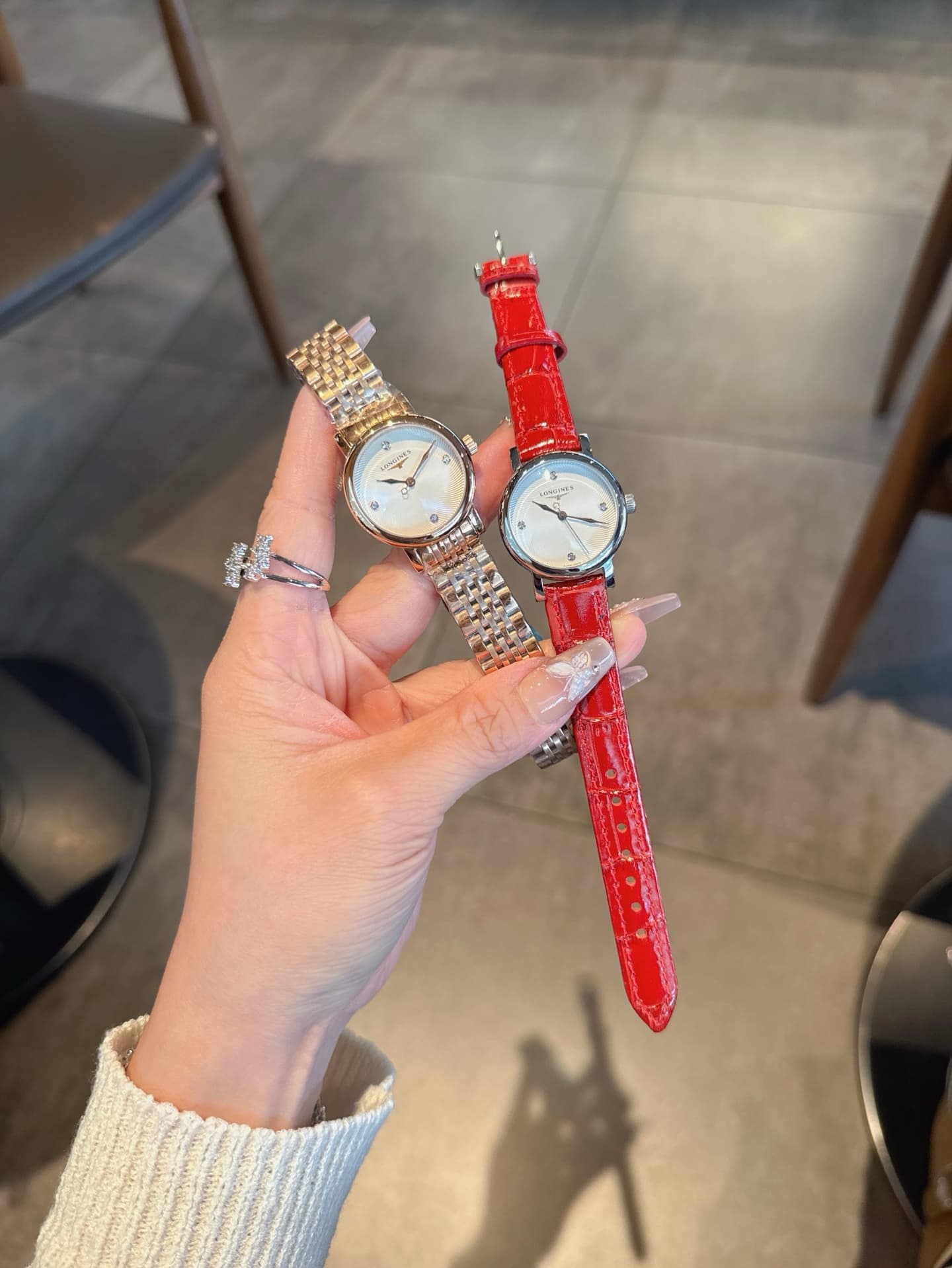 Longines White Watch