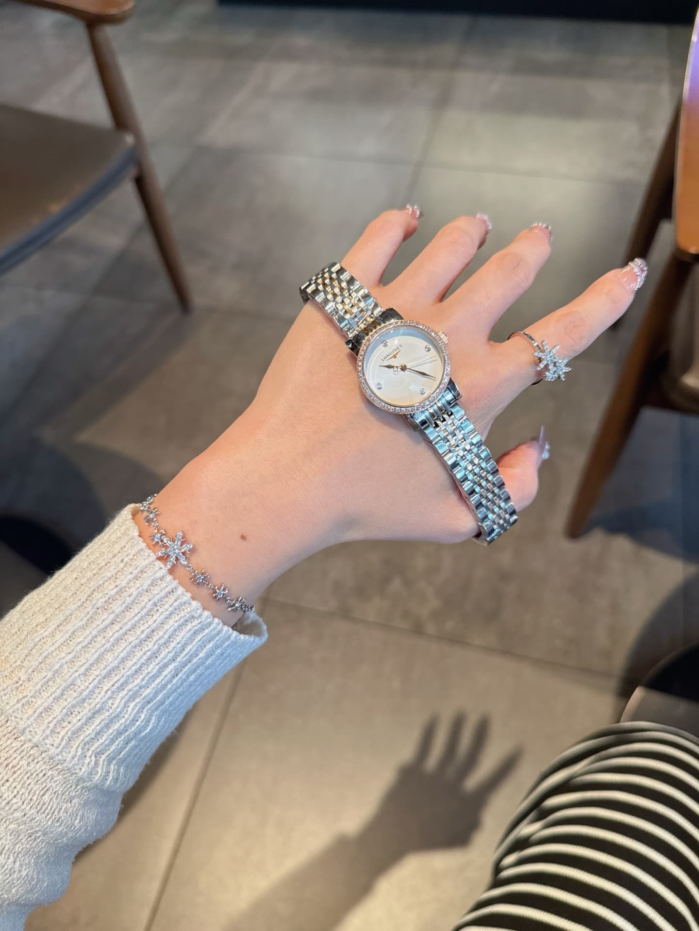 Longines White Watch