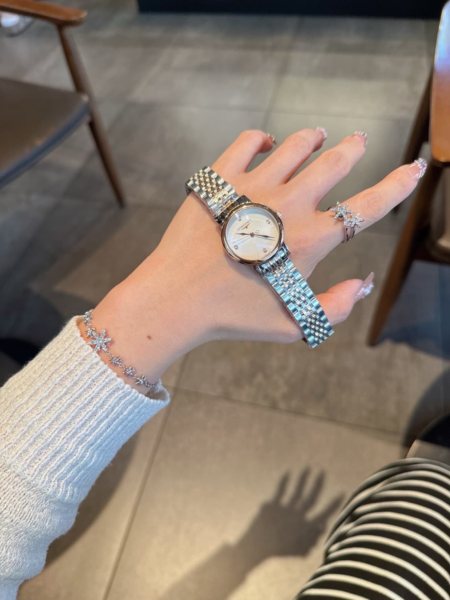 Longines White Watch