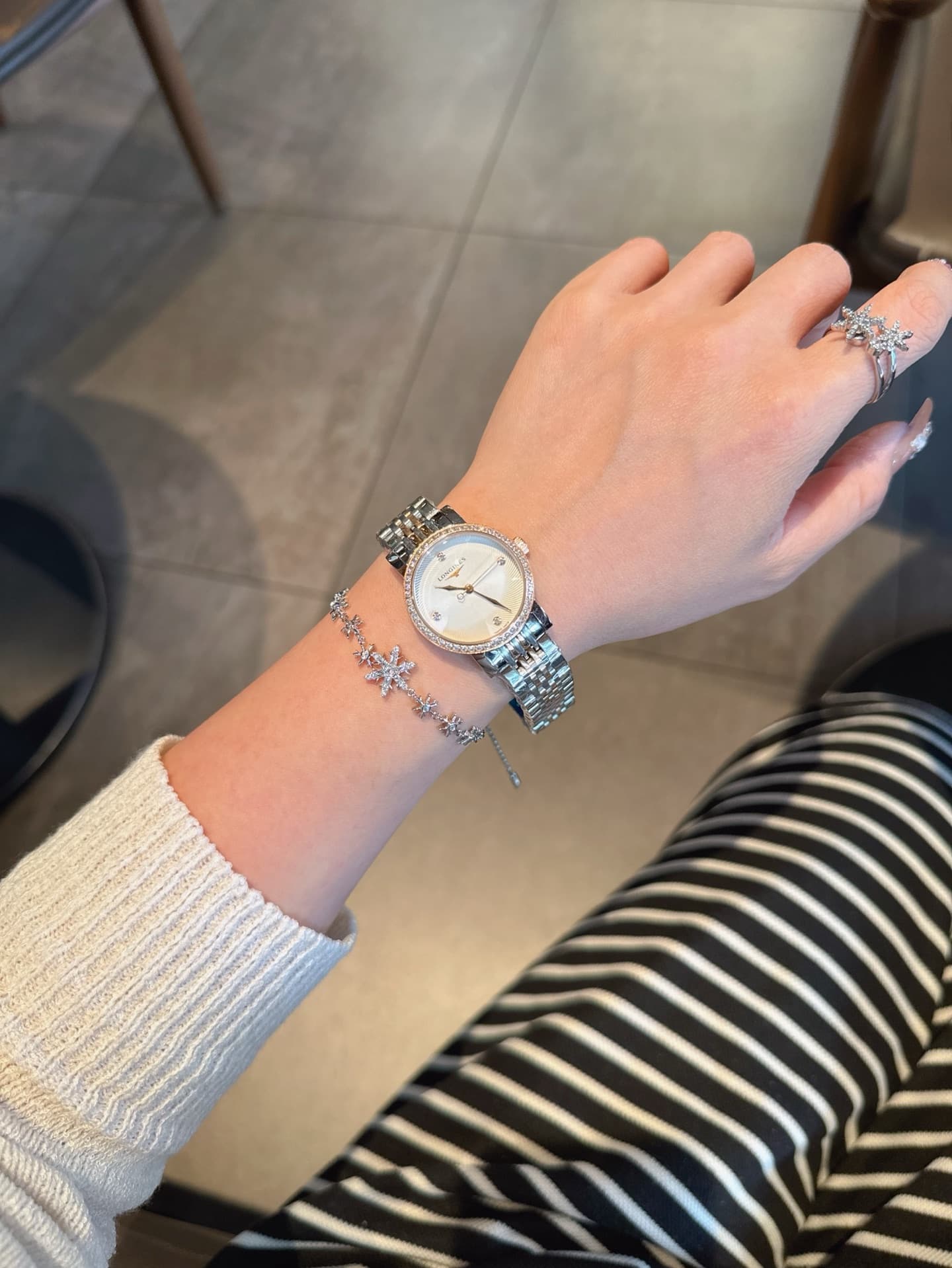 Longines White Watch
