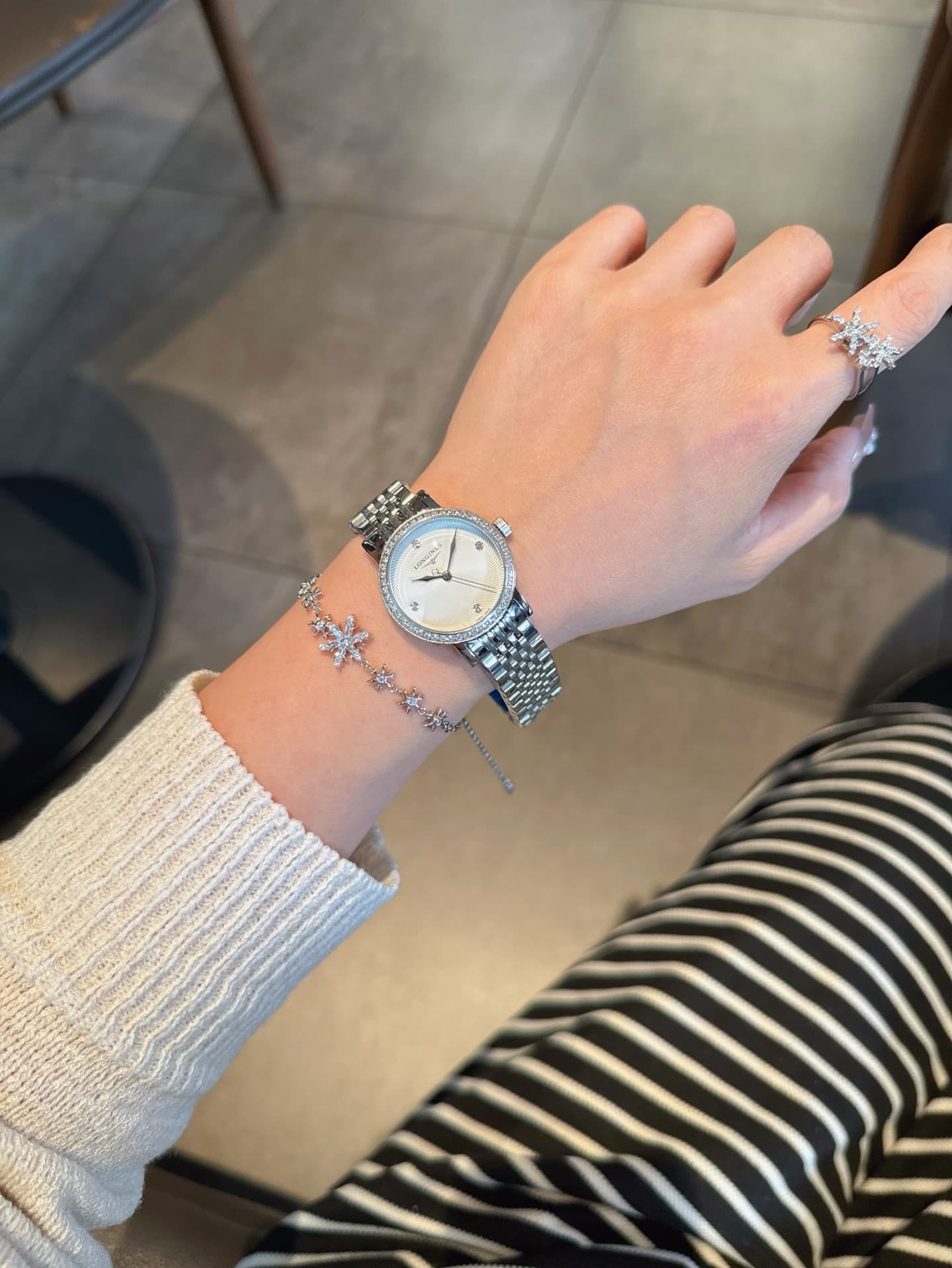 Longines White Watch