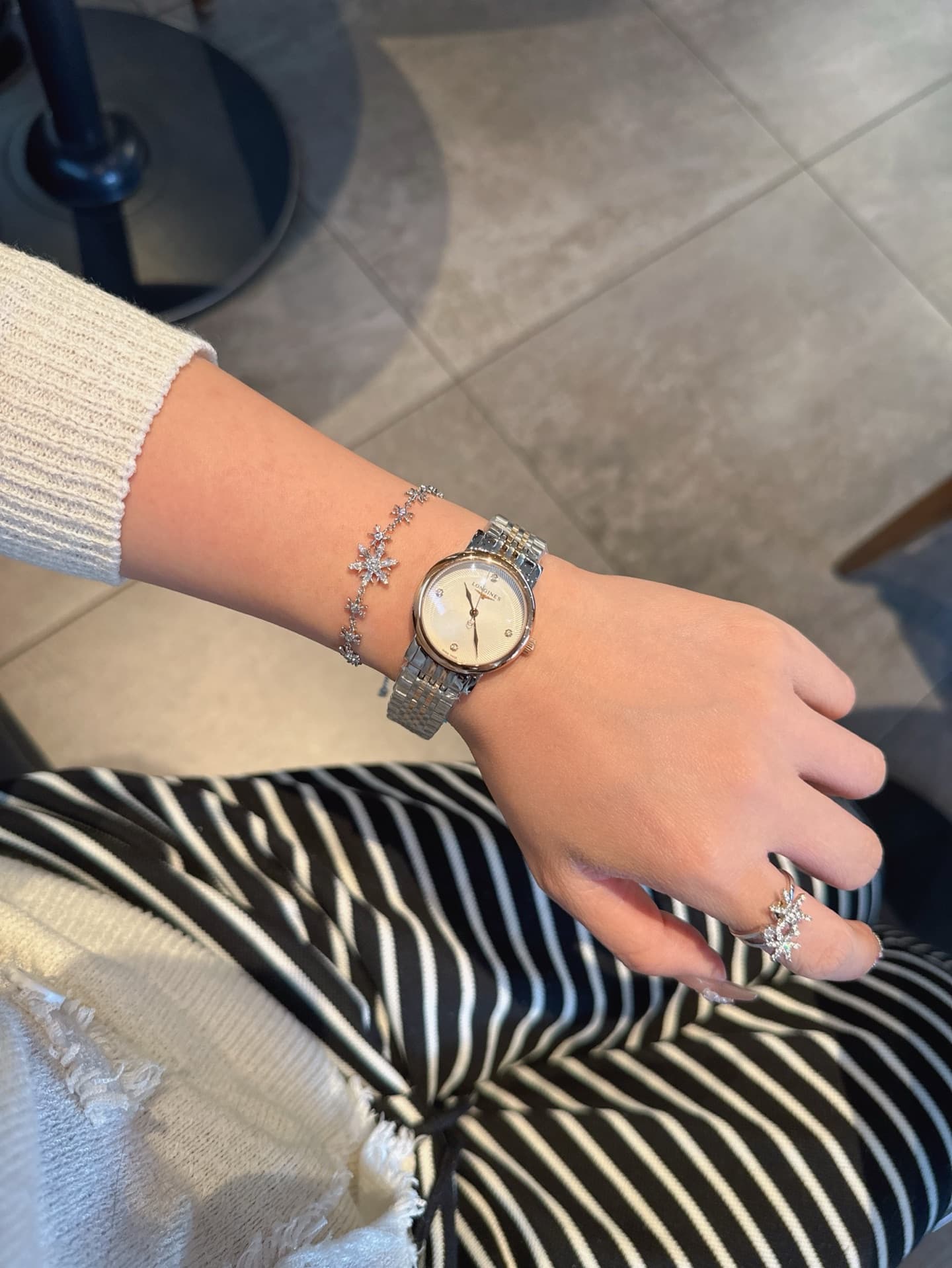 Longines White Watch