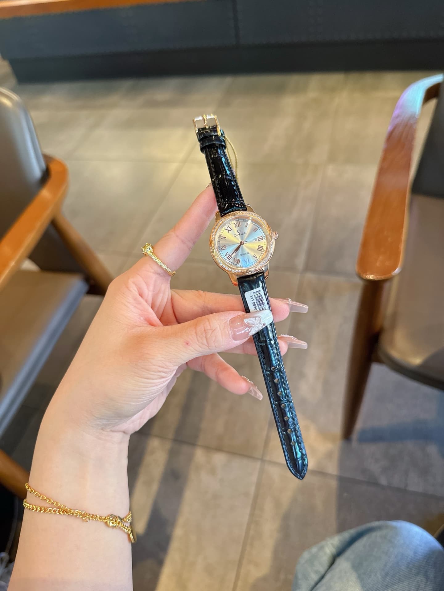 Omega White Watch