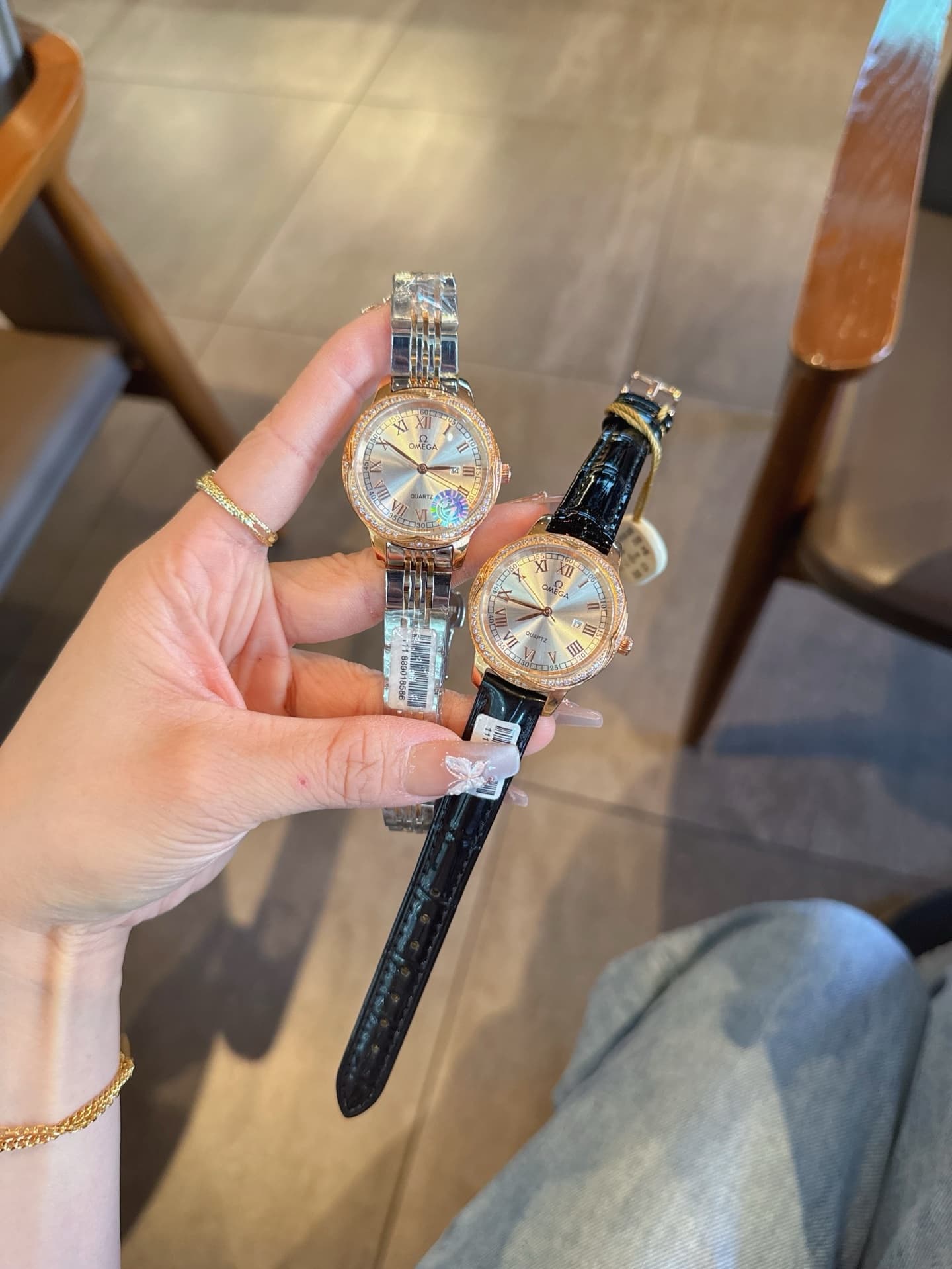 Omega White Watch