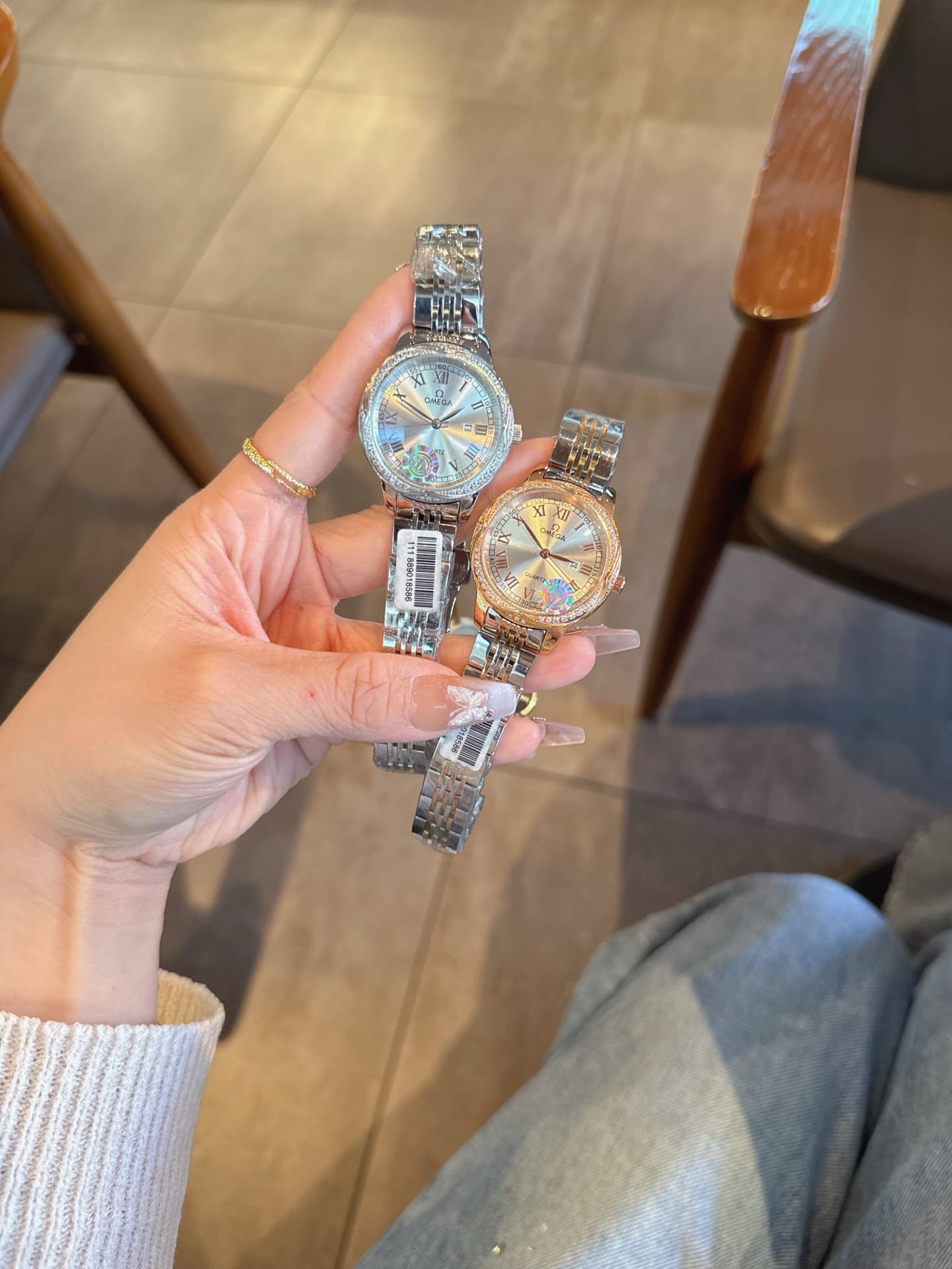 Omega White Watch