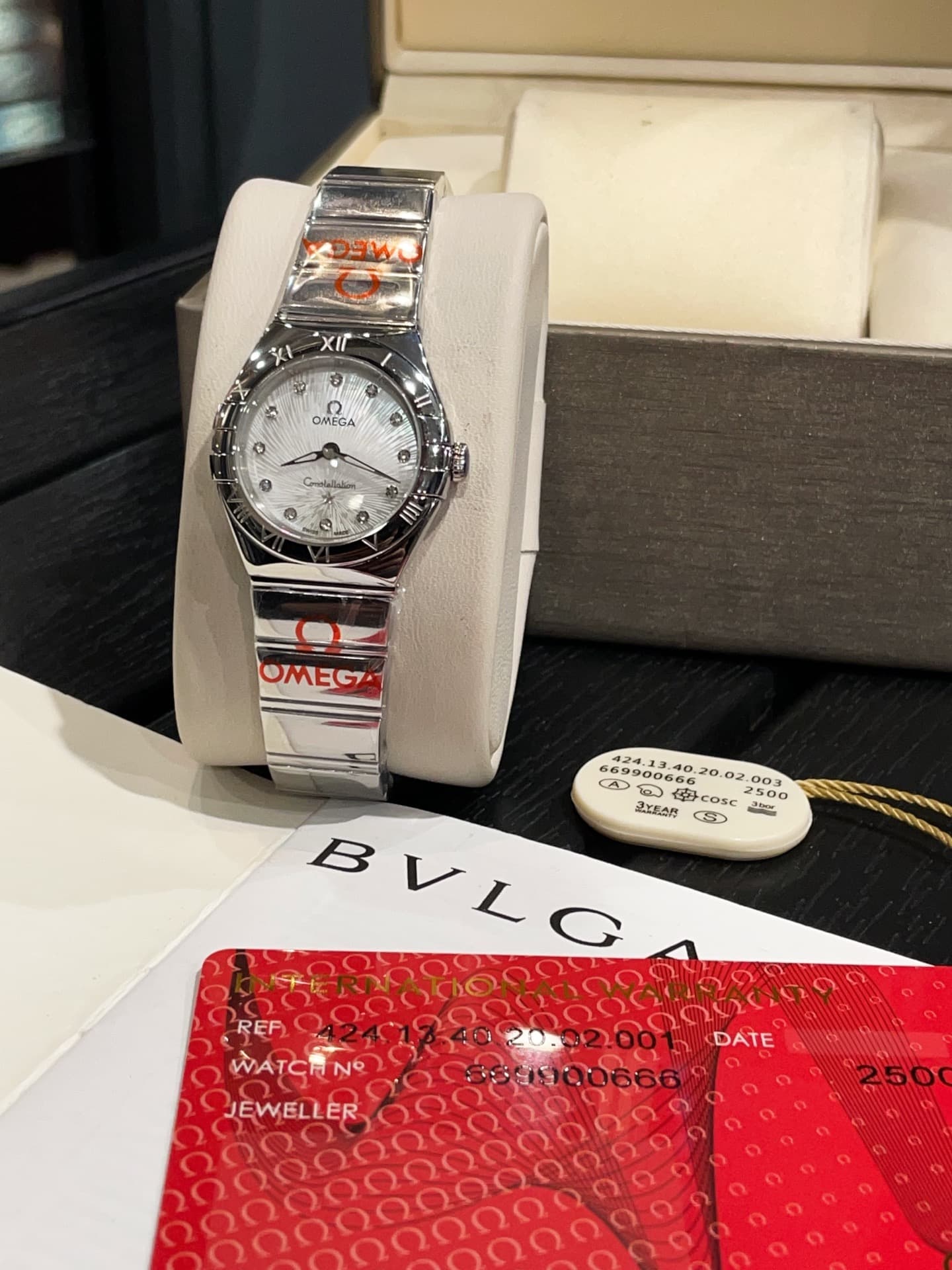 Omega White Watch