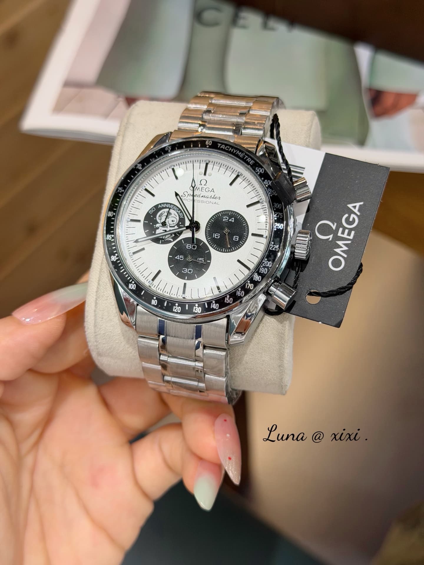 Omega White Watch