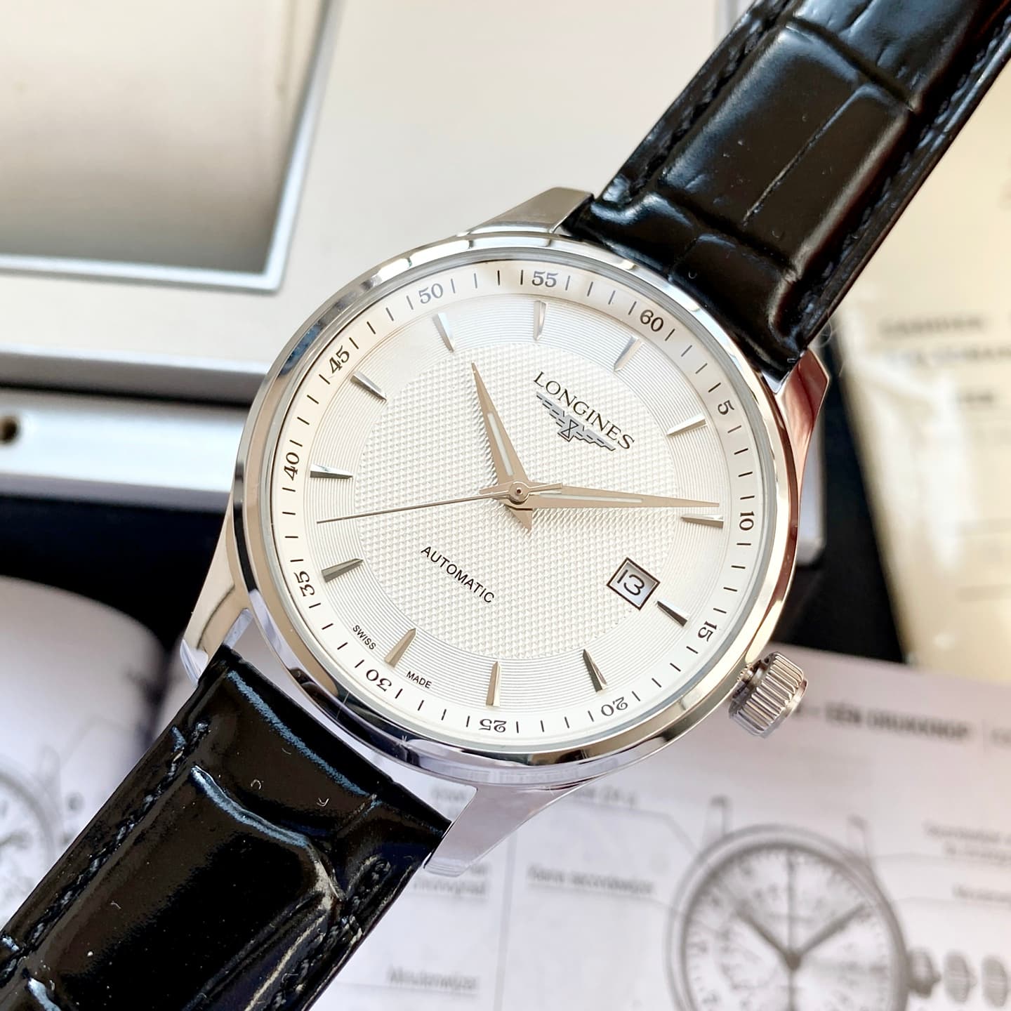 Longines White Watch