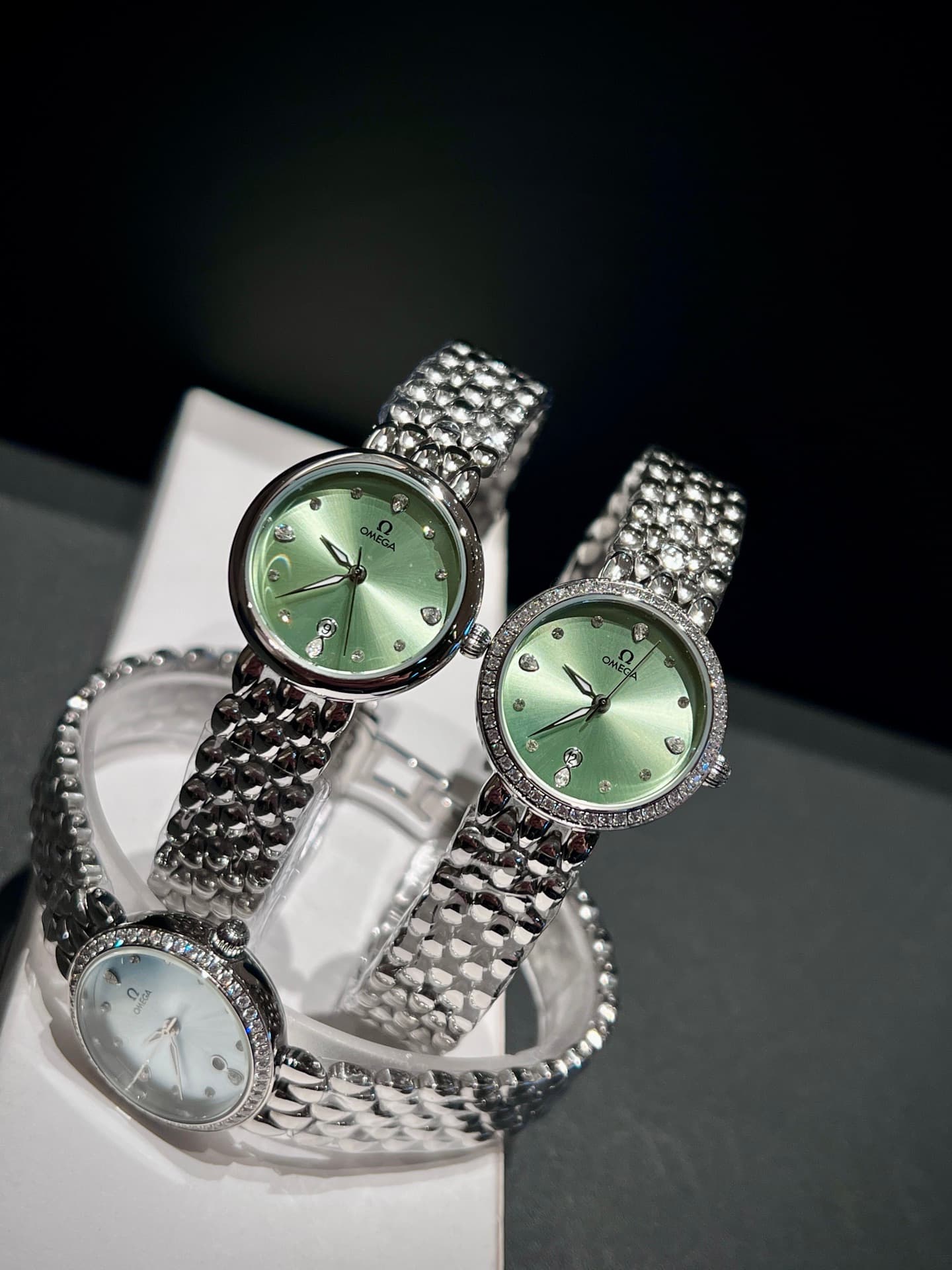 Omega White Watch