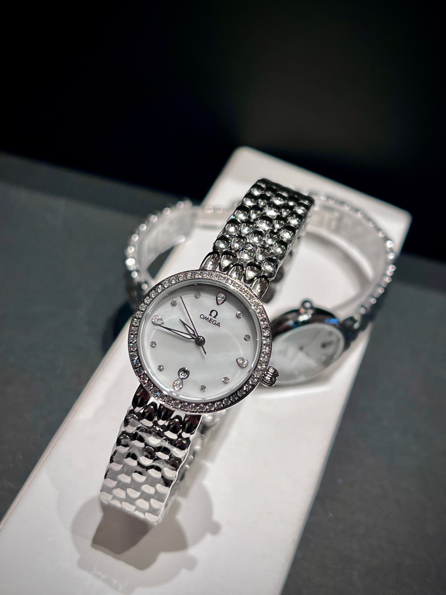 Omega White Watch