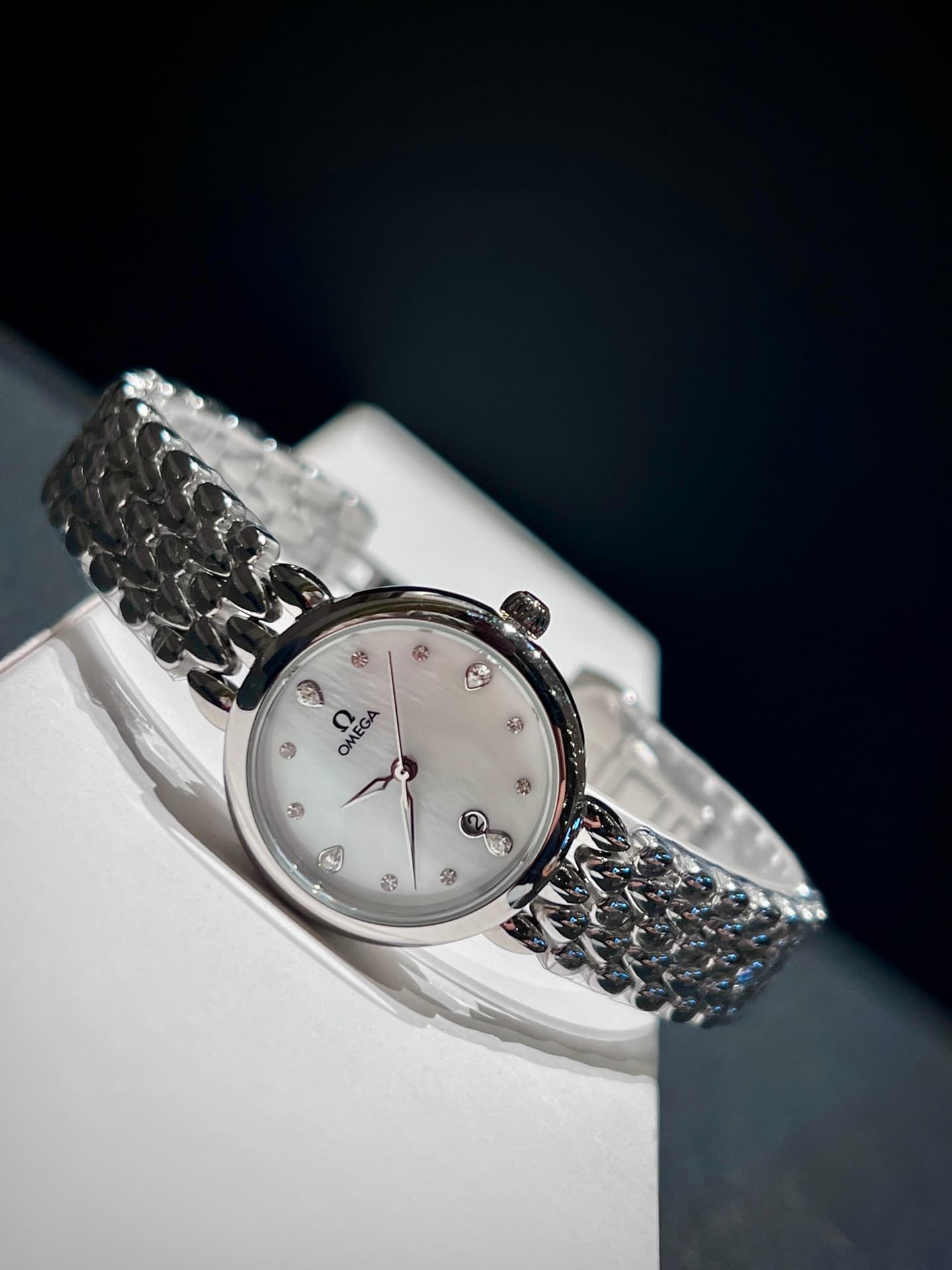 Omega White Watch