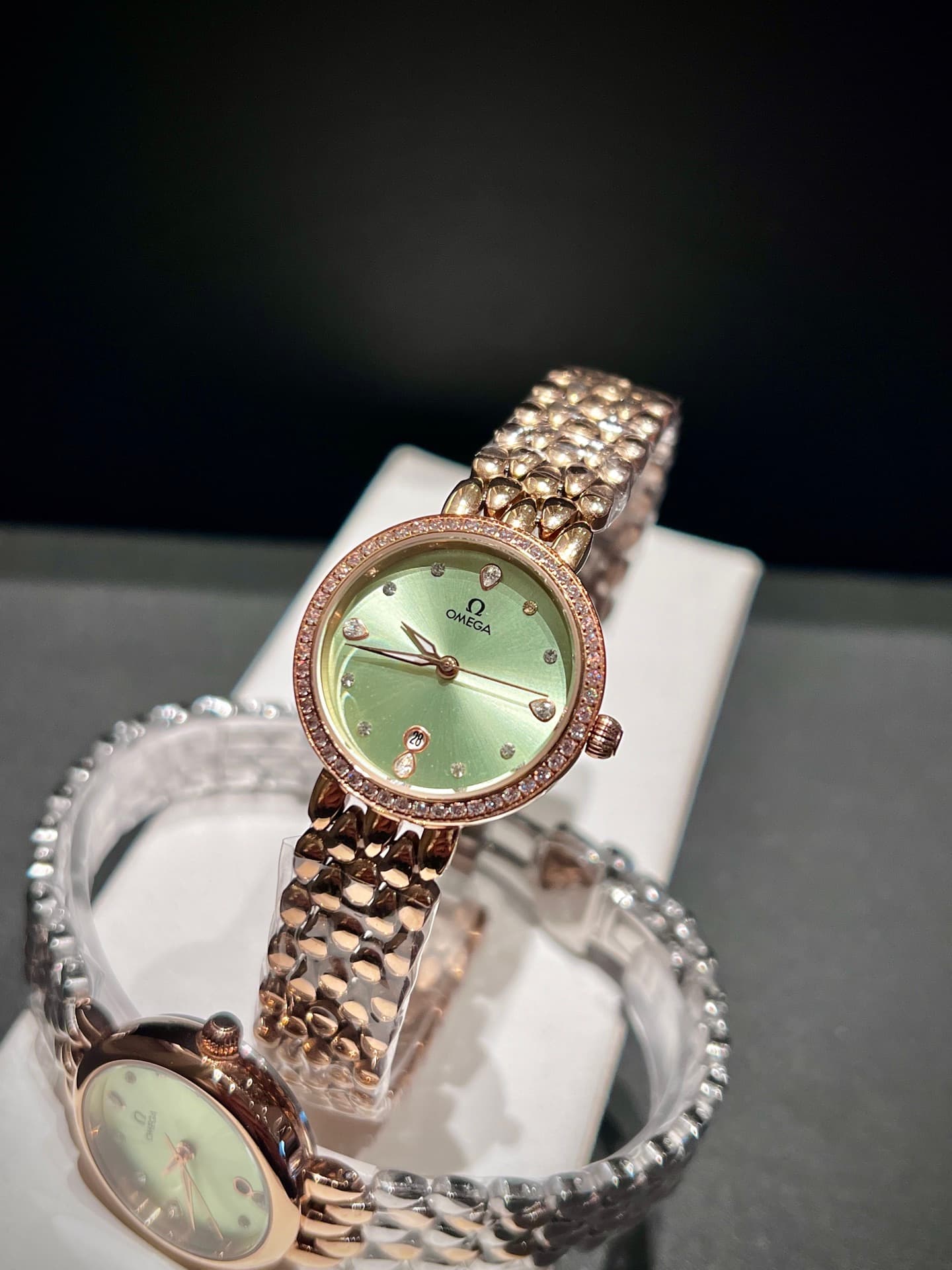 Omega White Watch