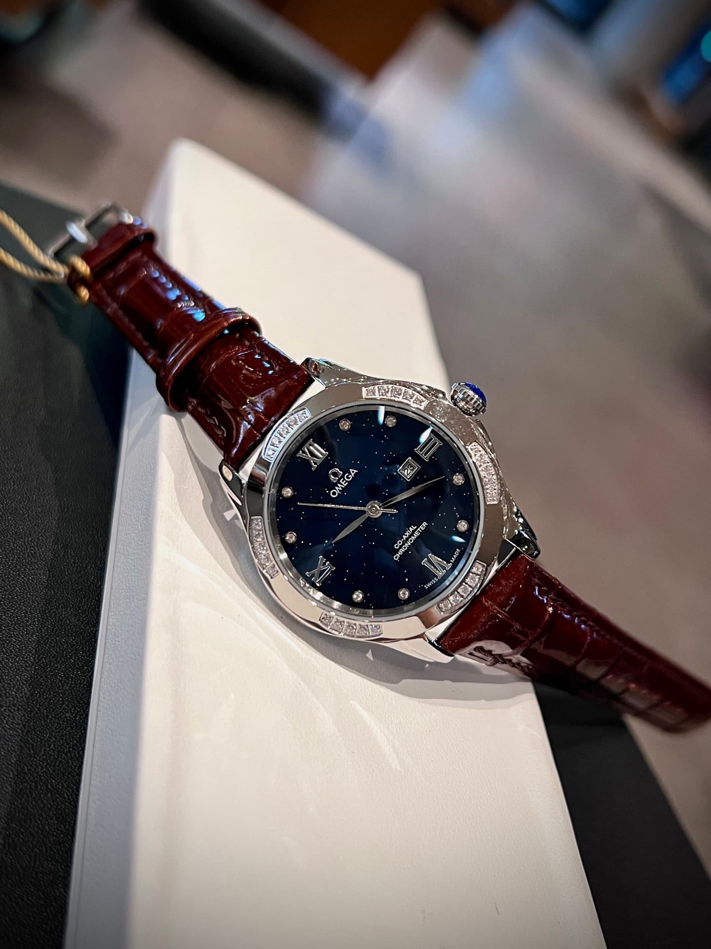Omega White Watch