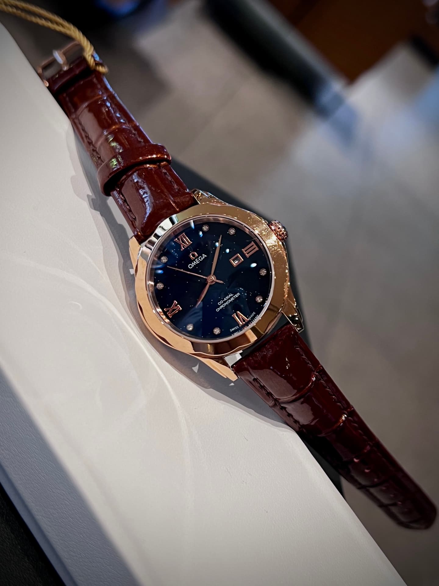 Omega White Watch