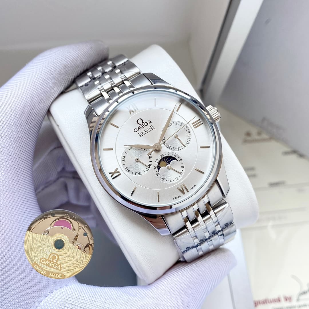 Omega White Watch