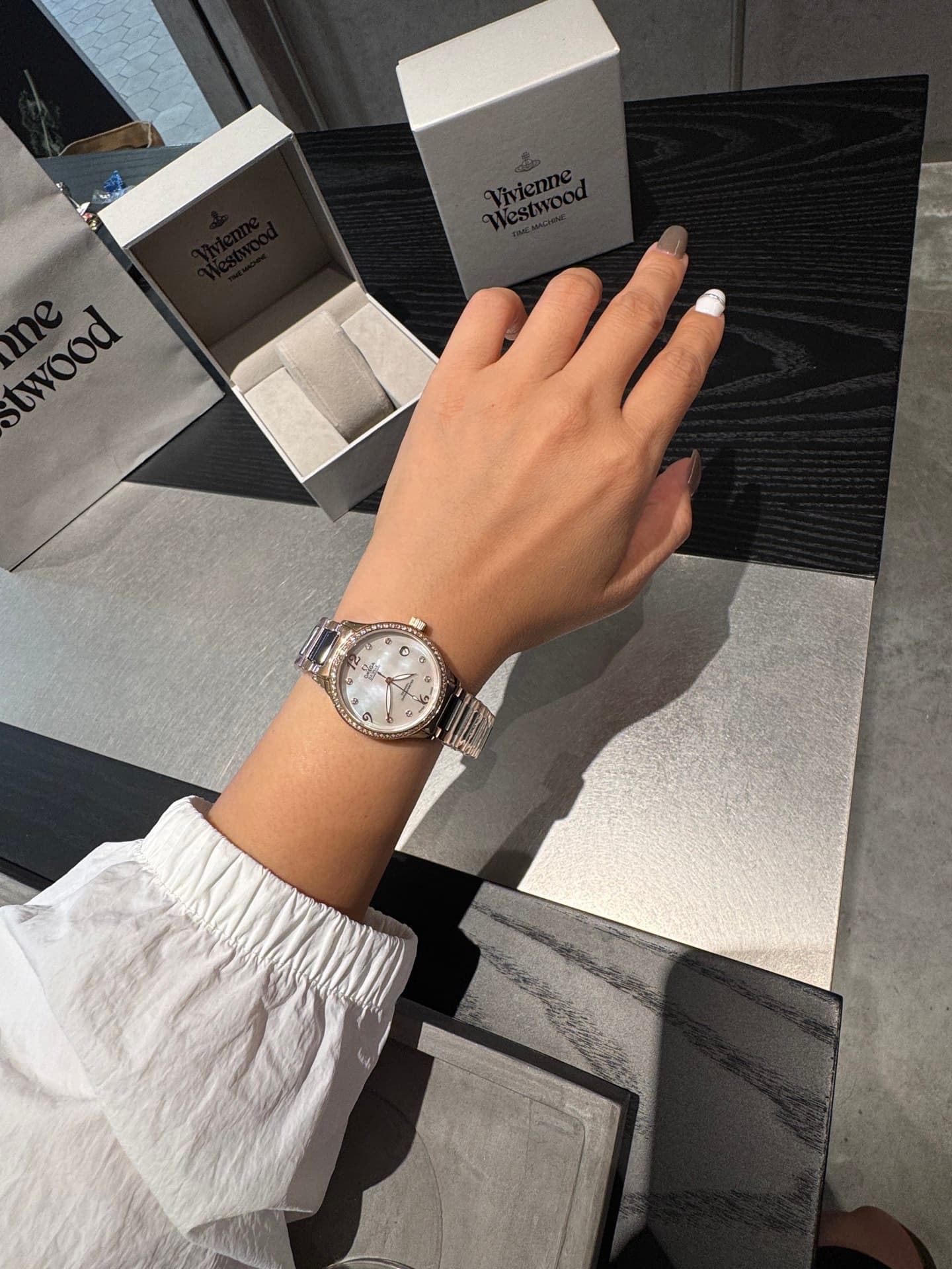 Omega White Watch