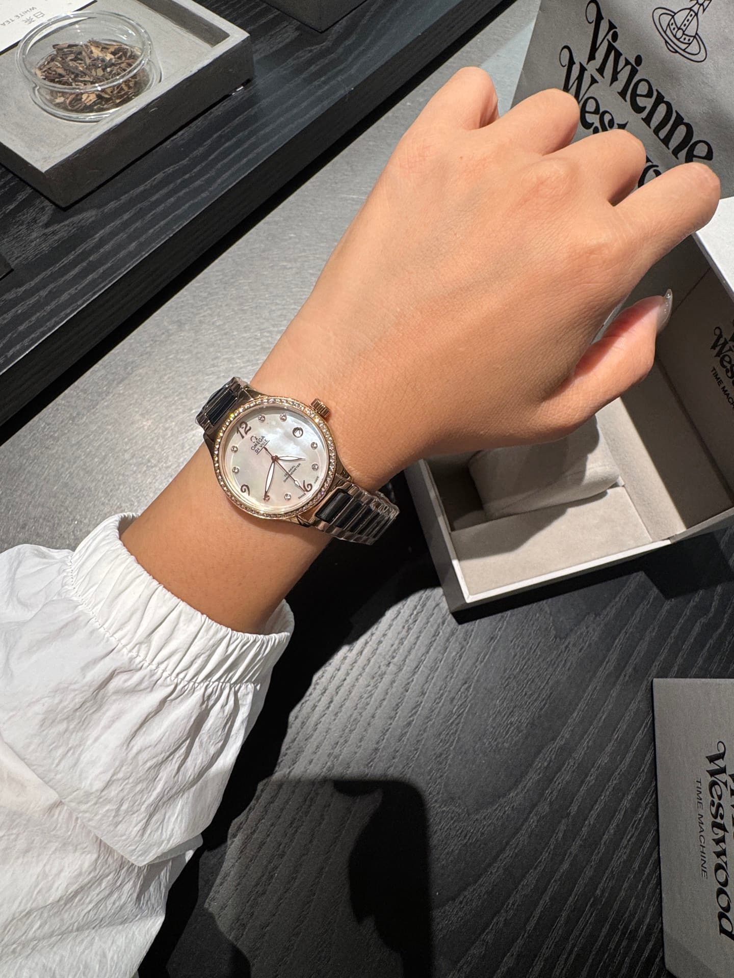 Omega White Watch